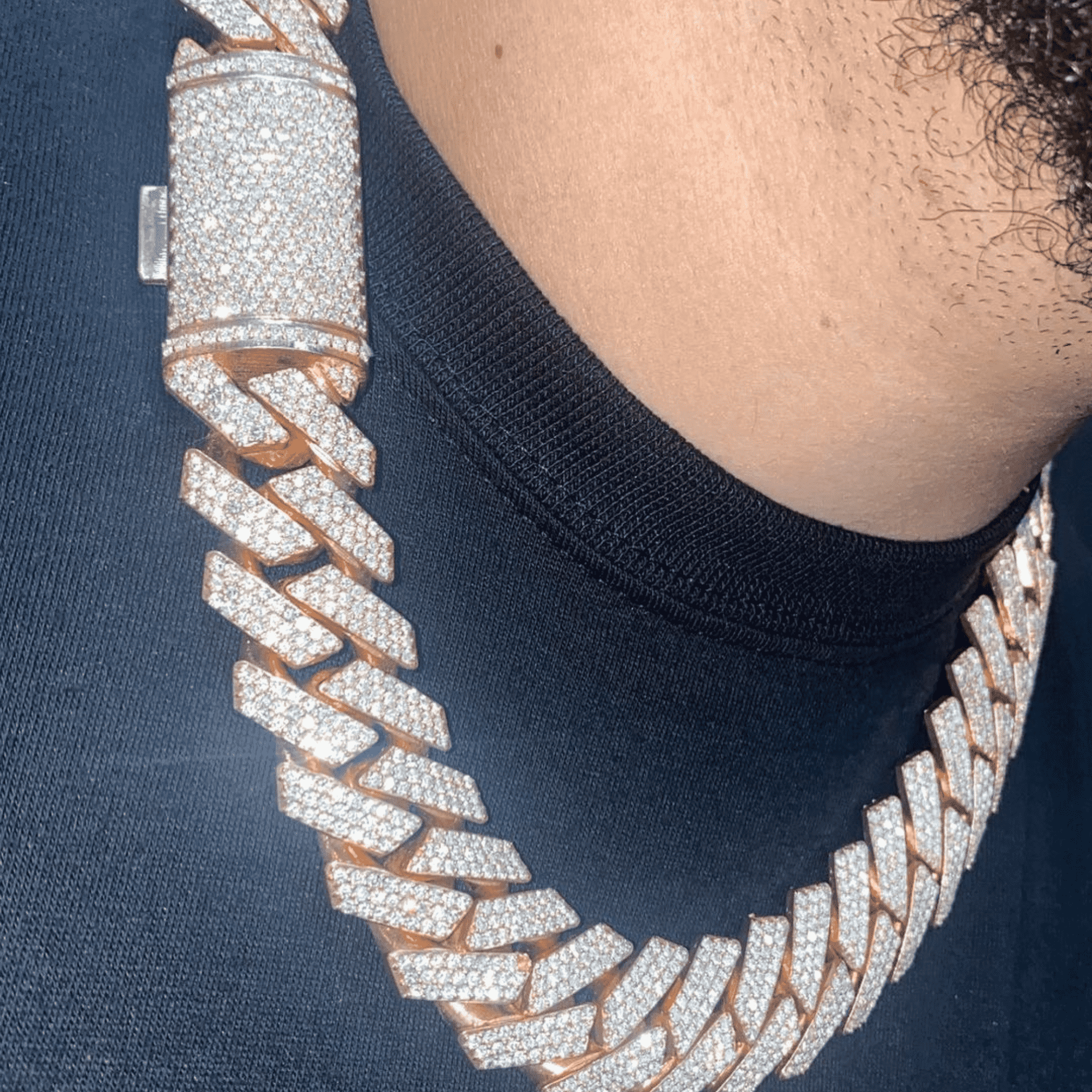 16mm Silver Diamond Men’s Moissanite Chains Iced Out Cuban Link 3 16mm Silver Diamond Men’s Moissanite Chains Iced Out Cuban Link - Image 3
