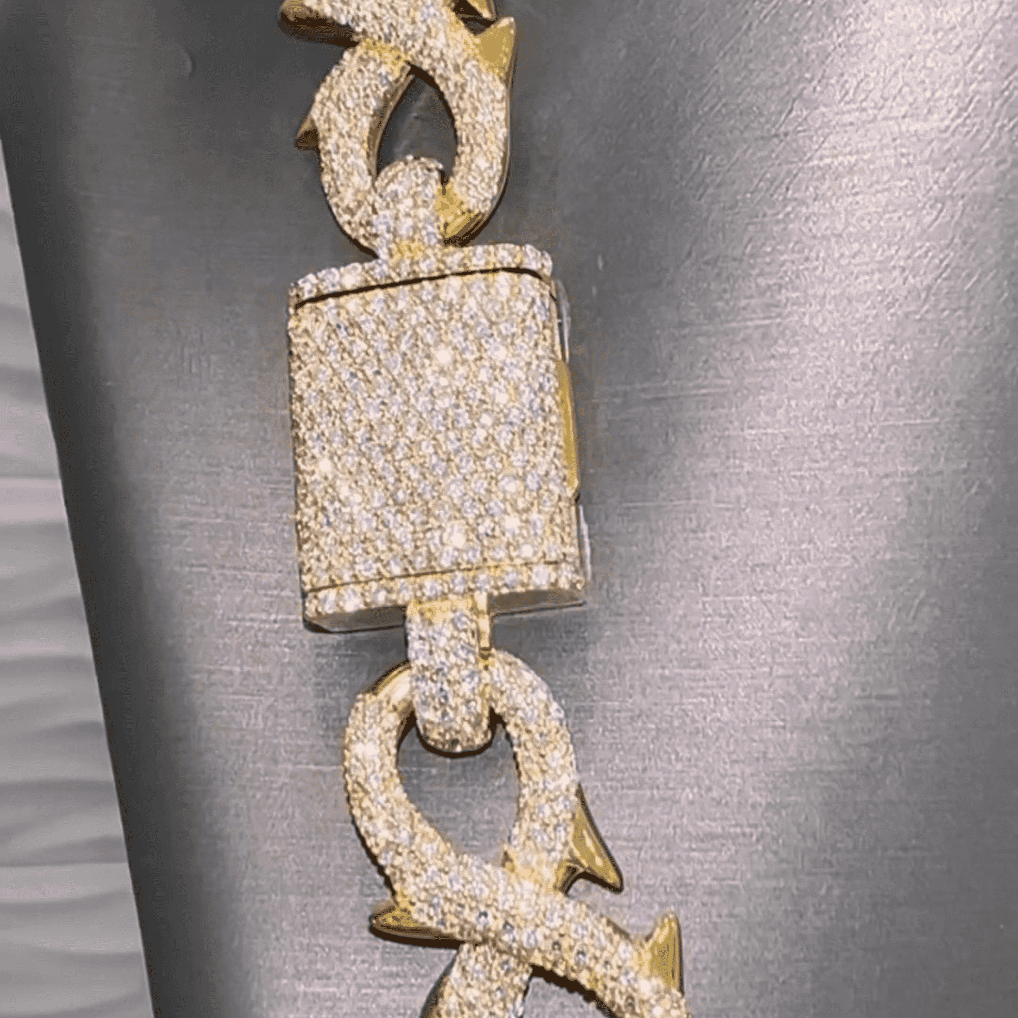 Diamond Tone Silver Men’s Iced Out Cuban Link Chain Moissanite Chains 9 Diamond Tone Silver Men’s Iced Out Cuban Link Chain Moissanite Chains - Image 9