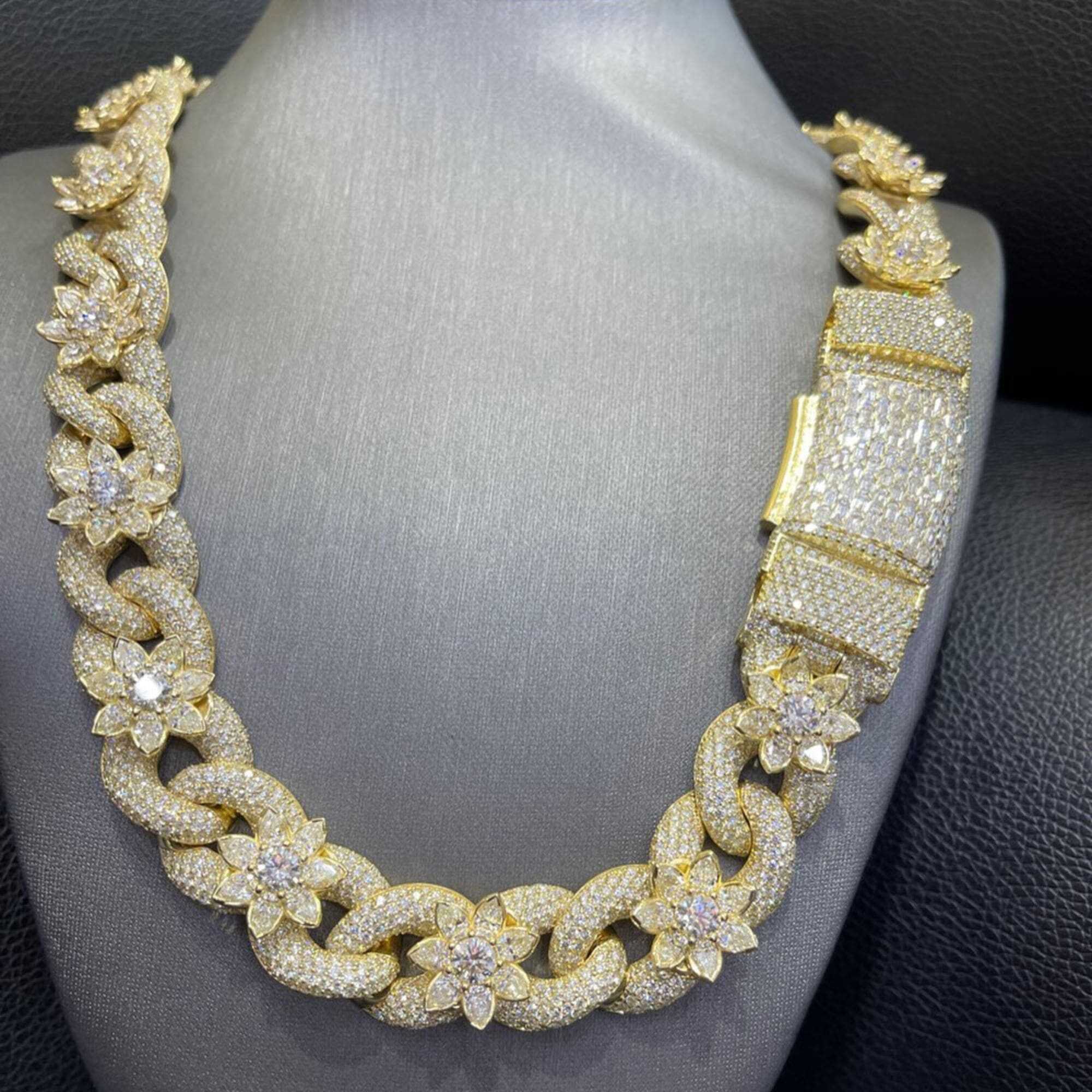 20mm Silver Diamond Men’s Moissanite Chains Iced Out Cuban Link Chain 1 20mm Silver Diamond Men’s Moissanite Chains Iced Out Cuban Link Chain