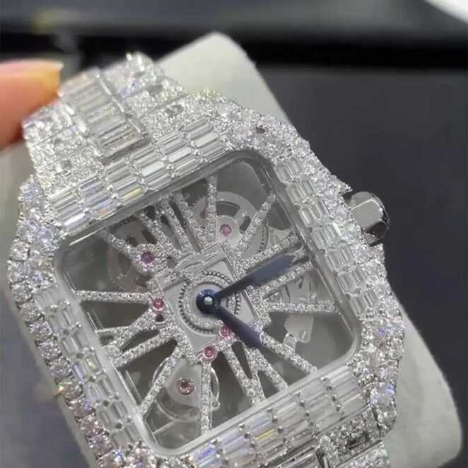 Bust Down Moissanite Watch with Premium Shine 1 Bust Down Moissanite Watch with Premium Shine