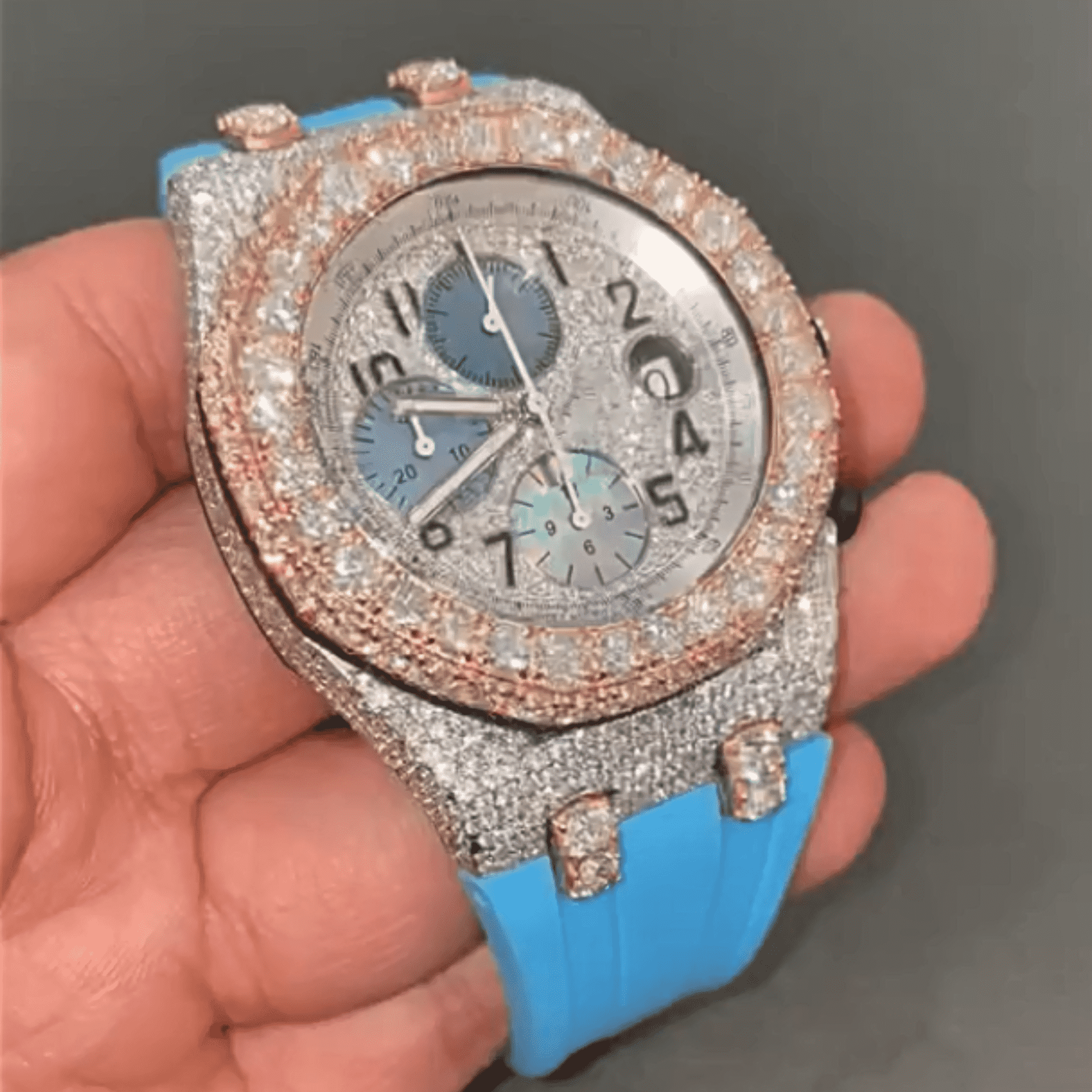 Moissanite Iced Out Watch with Comfortable Silicone Band 1 Moissanite Iced Out Watch with Comfortable Silicone Band