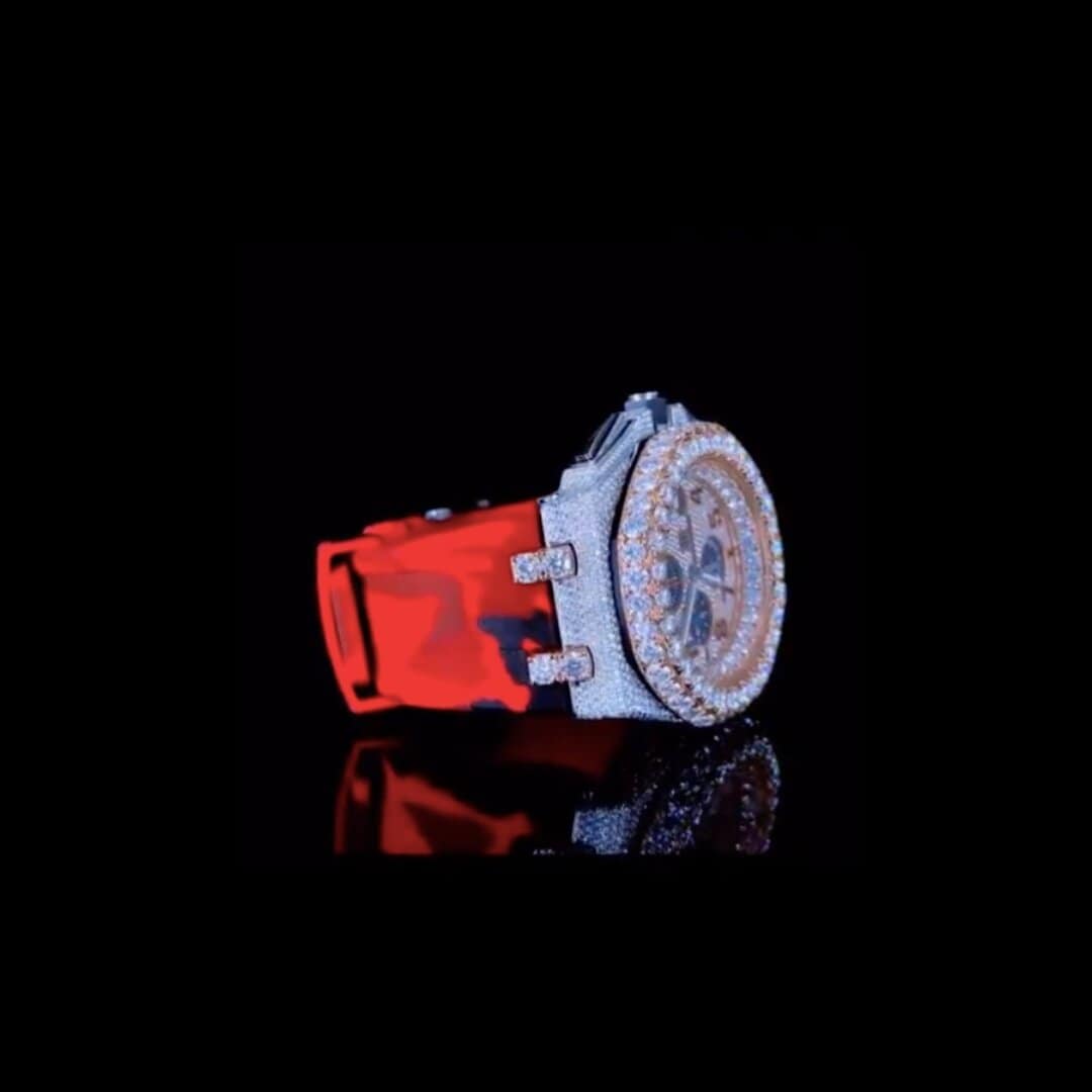 Moissanite Iced Out Silicone Band Watch, VVS Moissanite Watch 7 Moissanite Iced Out Silicone Band Watch, VVS Moissanite Watch - Image 7