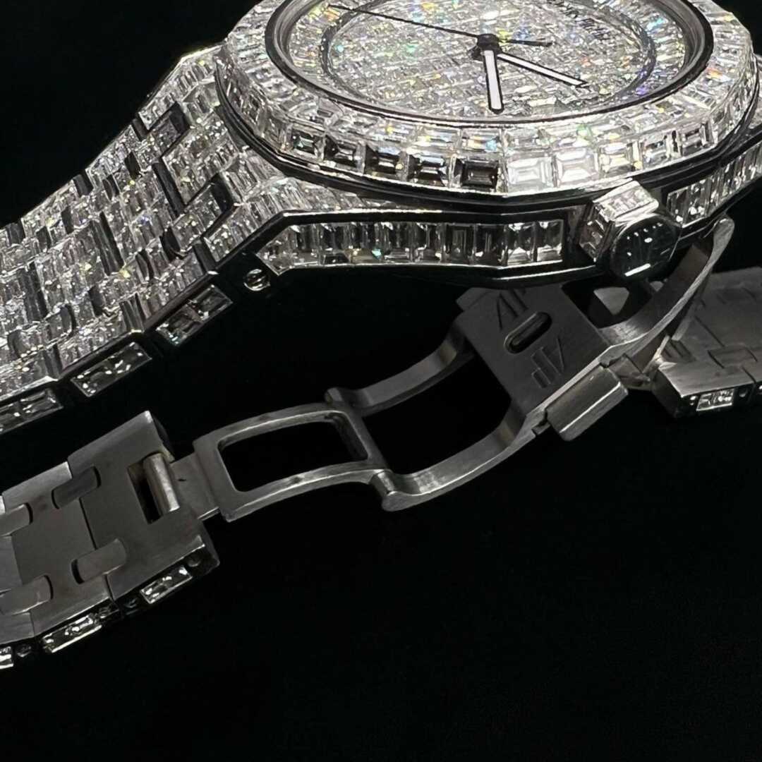 Heavy Frost Bust Down Iced Out Watches, Moissanite Watches 2 Iced Out Cartier Watches