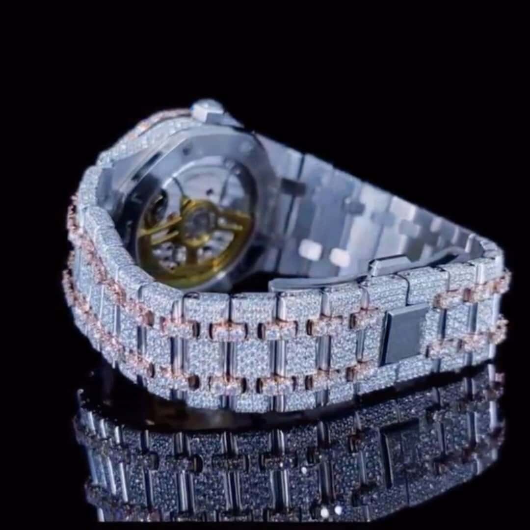 Women’s Moissanite Diamond Bust Down Watch 4 Women’s Moissanite Diamond Bust Down Watch - Image 4
