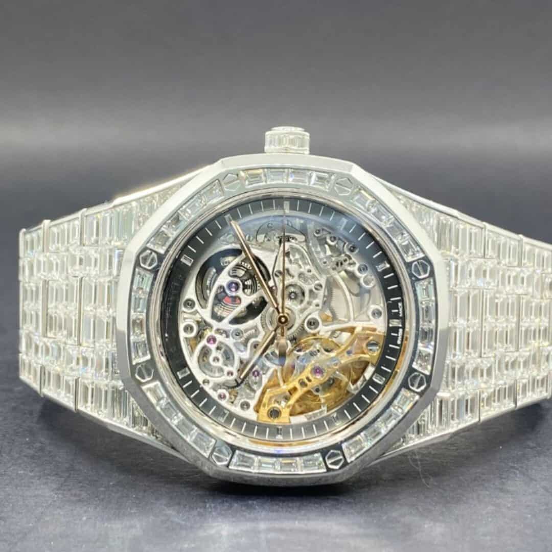 14K White Gold Plated 44MM Men’s Iced Out Watch 7 14K White Gold Plated 44MM Men’s Iced Out Watch - Image 7