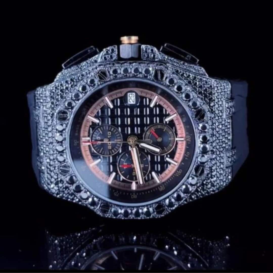 Premium Moissanite Iced Out Silicone Band Watch 5 Premium Moissanite Iced Out Silicone Band Watch - Image 5