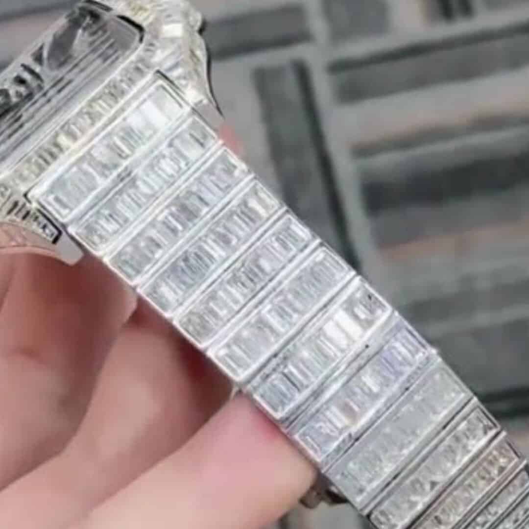 Stainless Steel Iced Moissanite Watch 4 Stainless Steel Iced Moissanite Watch - Image 4
