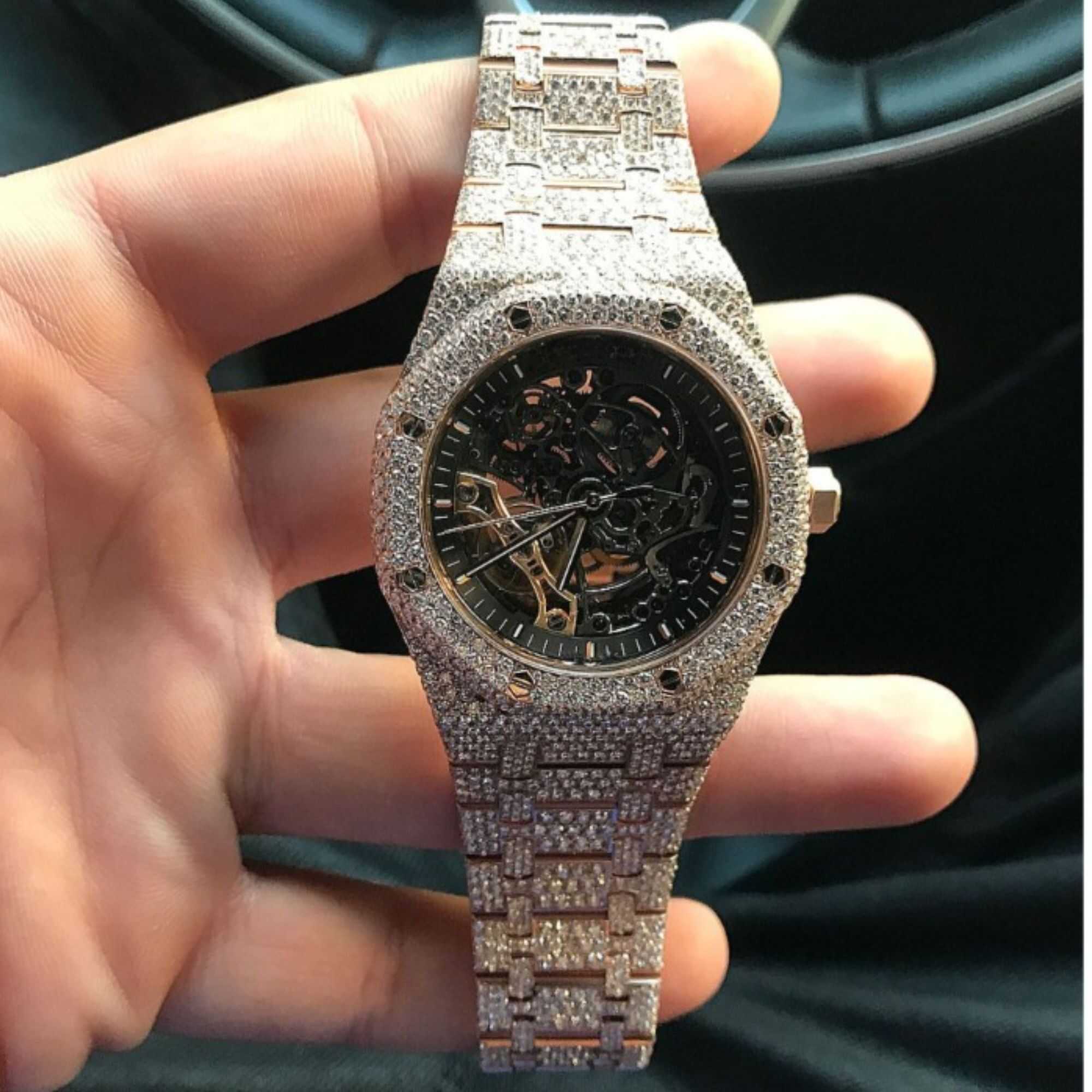Premium Frosted Bust Down Iced Out Watches, Moissanite Watches 7 Premium Frosted Bust Down Iced Out Watches, Moissanite Watches - Image 7