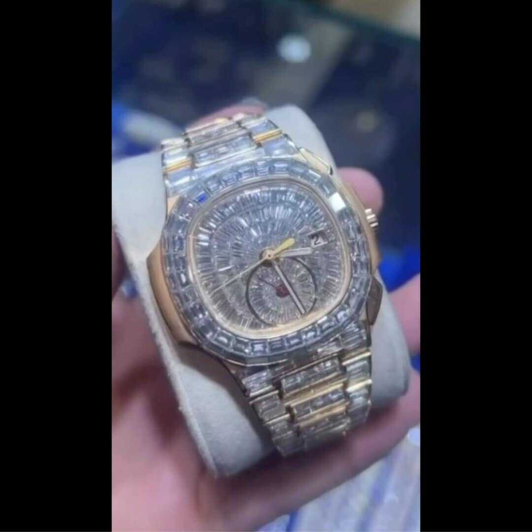 Automatic Bust Down Moissanite Chronograph Watch 3 Automatic Bust Down Moissanite Chronograph Watch - Image 3