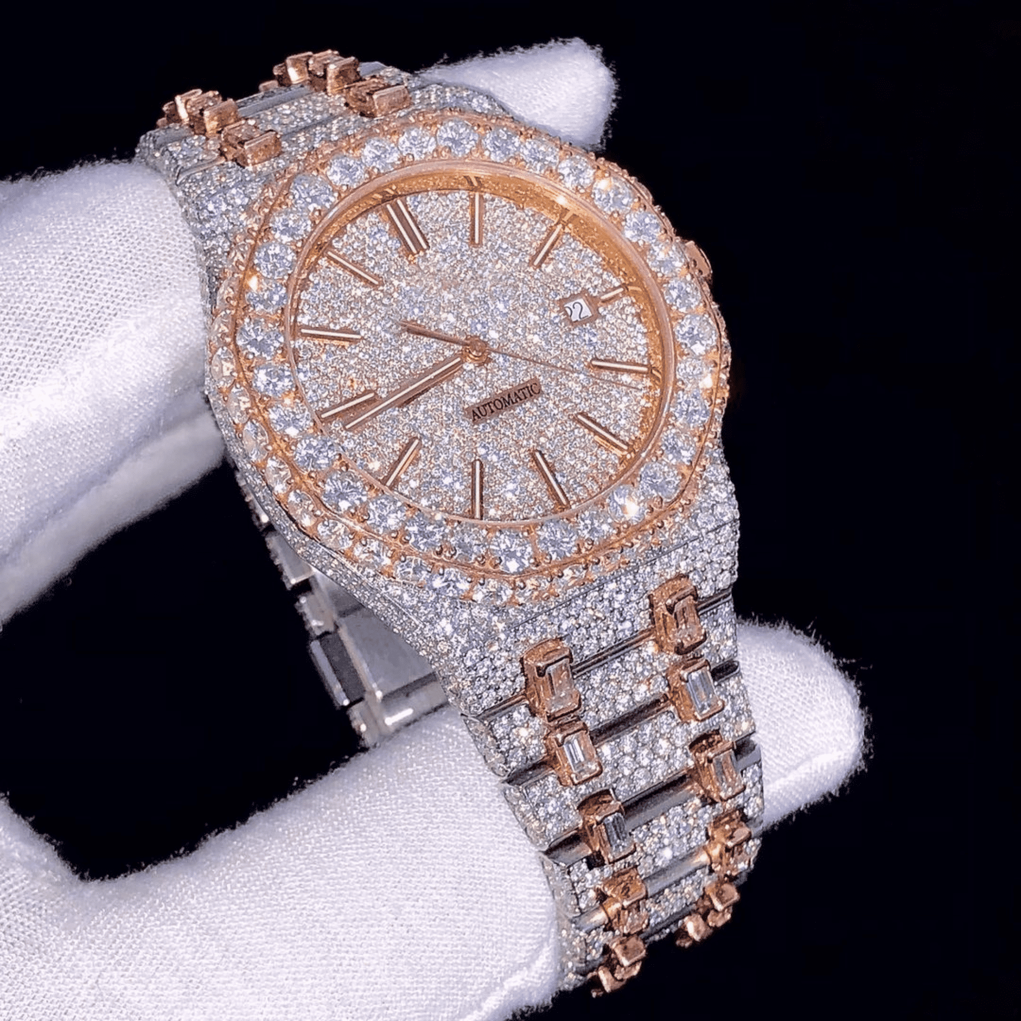 Stainless Steel Iced Out VVS Moissanite Watch for Women 1 Stainless Steel Iced Out VVS Moissanite Watch for Women