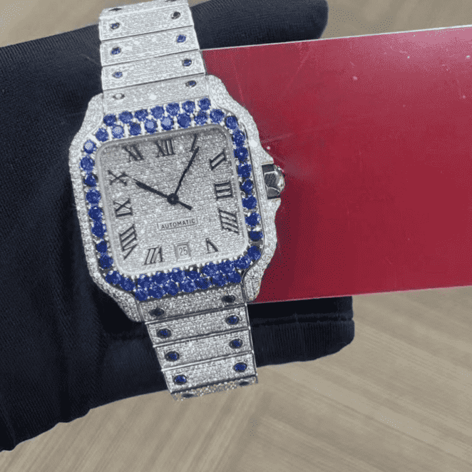 Diamond Moissanite Watch Full Iced Out Luxury Timepiece 1 Diamond Moissanite Watch Full Iced Out Luxury Timepiece