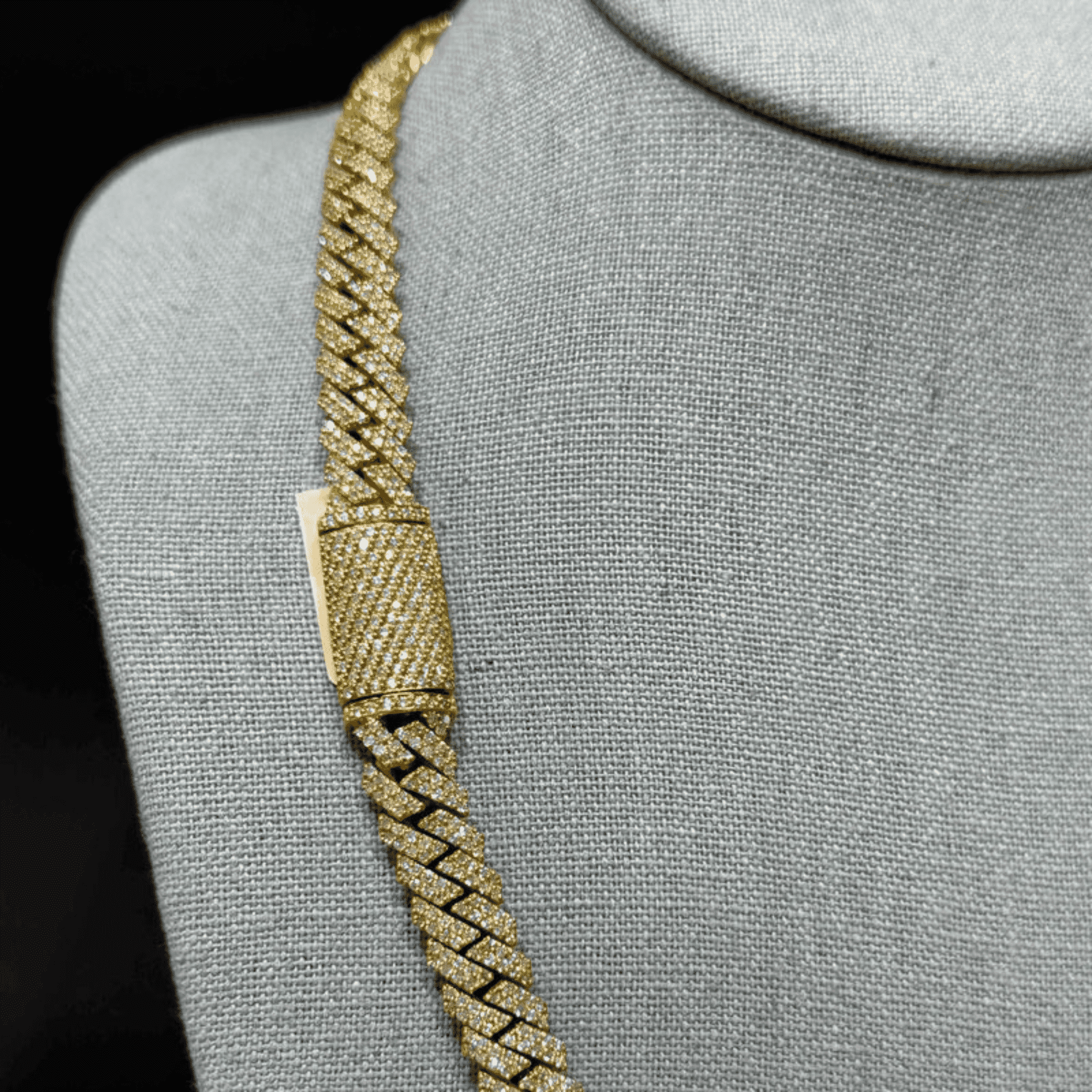 14mm Mens Moissanite 10k Gold Cuban Link Chain 3 14mm Mens Moissanite 10k Gold Cuban Link Chain