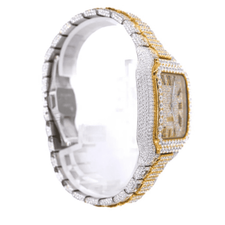 Fashionable Moissanite Watch Diamond Iced Out Automatic Movement For Men 4 Fashionable Moissanite Watch Diamond Iced Out Automatic Movement For Men - Image 4