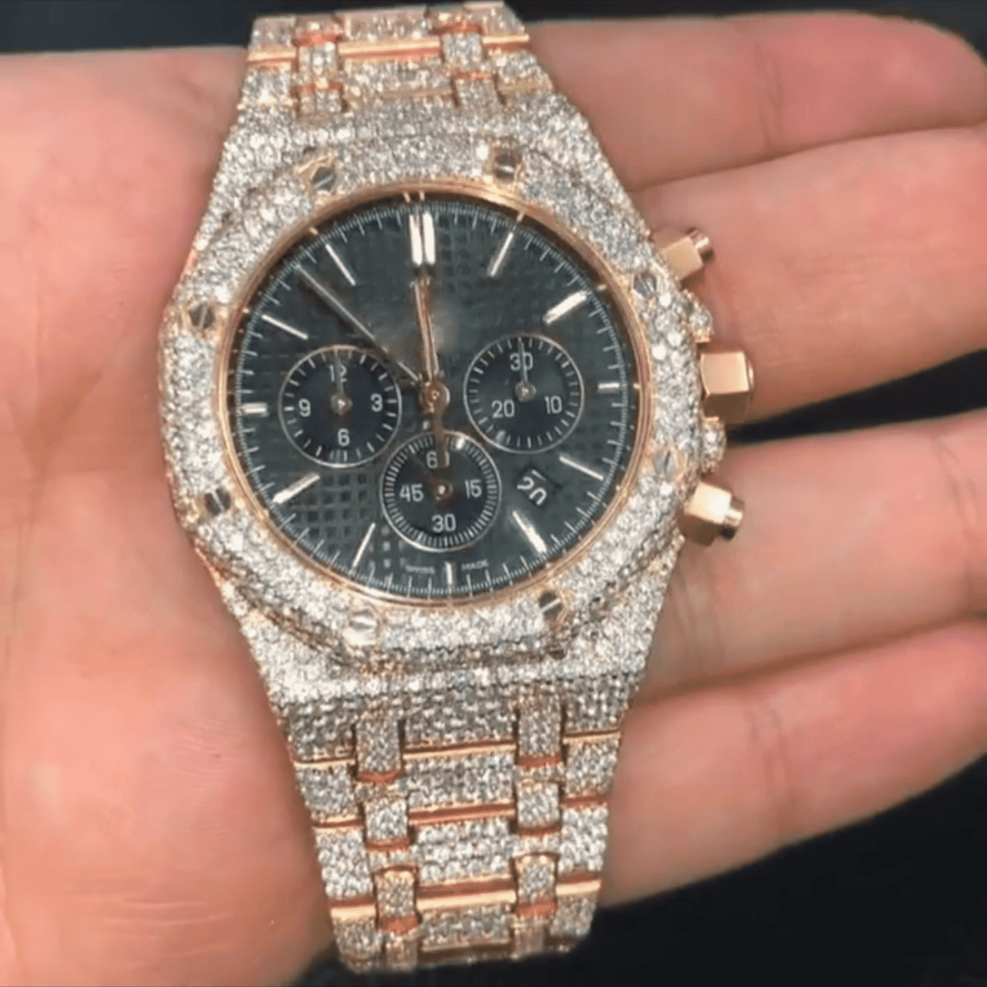Full-Iced Moissanite Diamond Bust-Down Watch 2 Full-Iced Moissanite Diamond Bust-Down Watch - Image 2