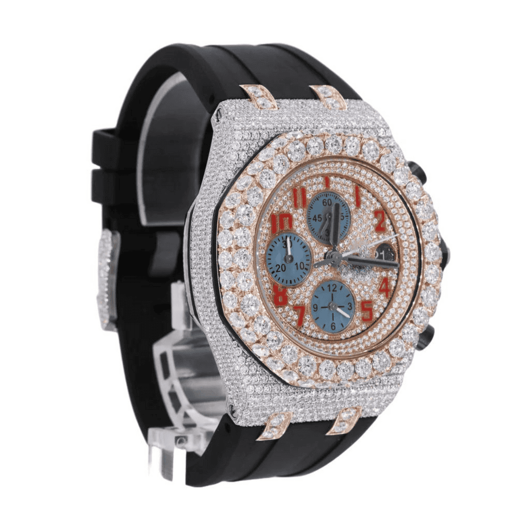 VVS Moissanite Watch Iced Out With Silicone Band 3 VVS Moissanite Watch Iced Out With Silicone Band - Image 3