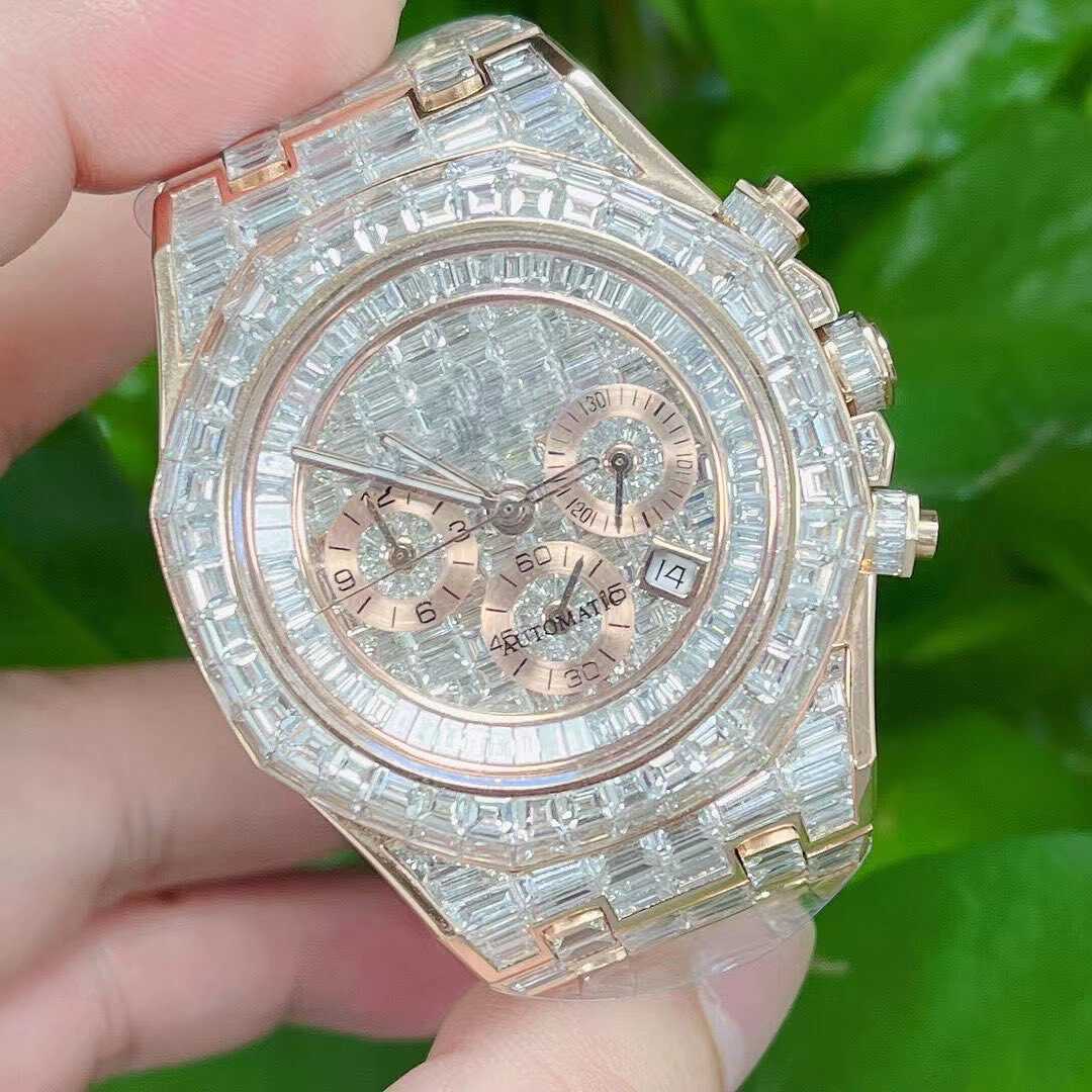 Bold 44MM Men’s Iced Out Watch in 14K White Gold Plating 1 Bold 44MM Men’s Iced Out Watch in 14K White Gold Plating