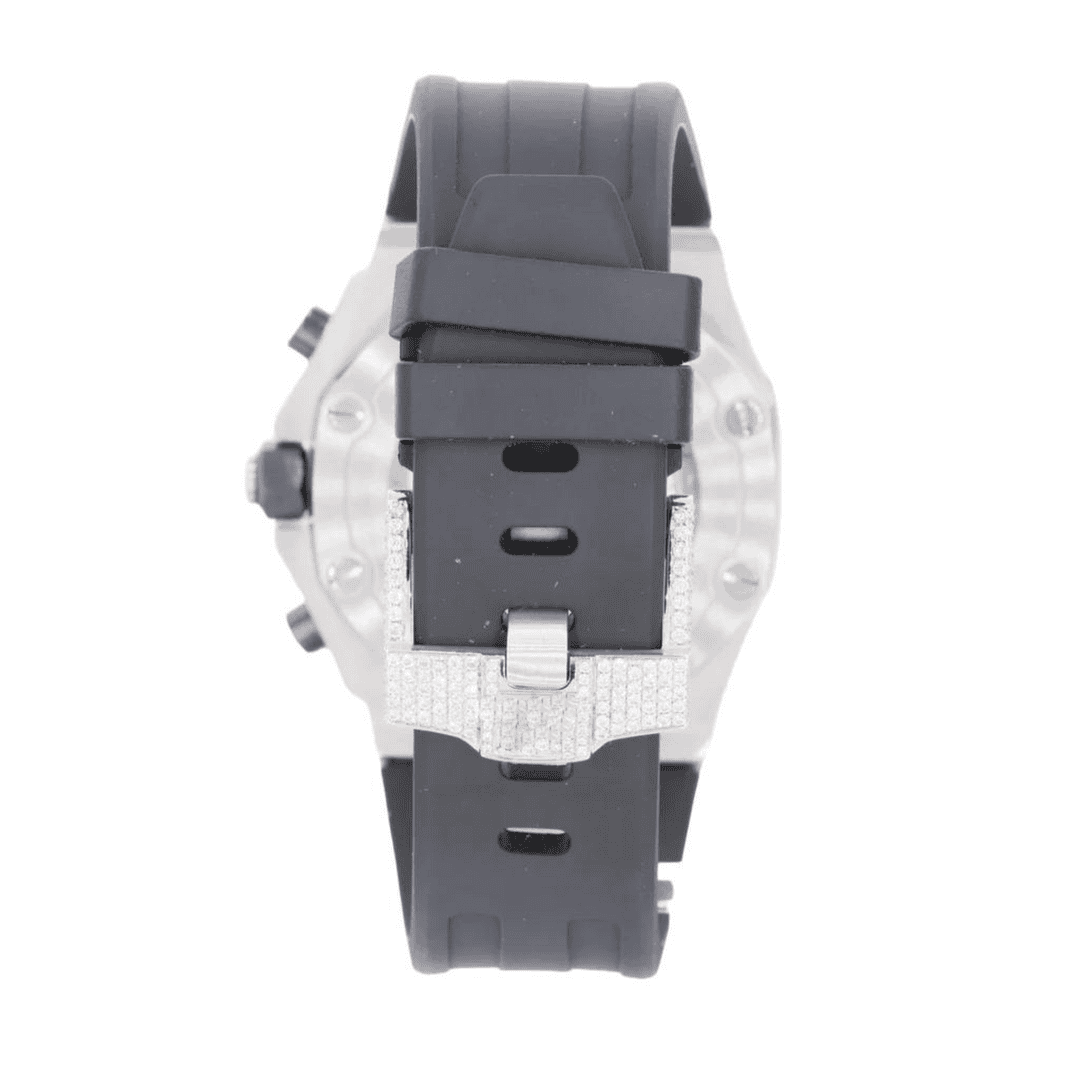 VVS Moissanite Watch Iced Out With Silicone Band 2 VVS Moissanite Watch Iced Out With Silicone Band - Image 2