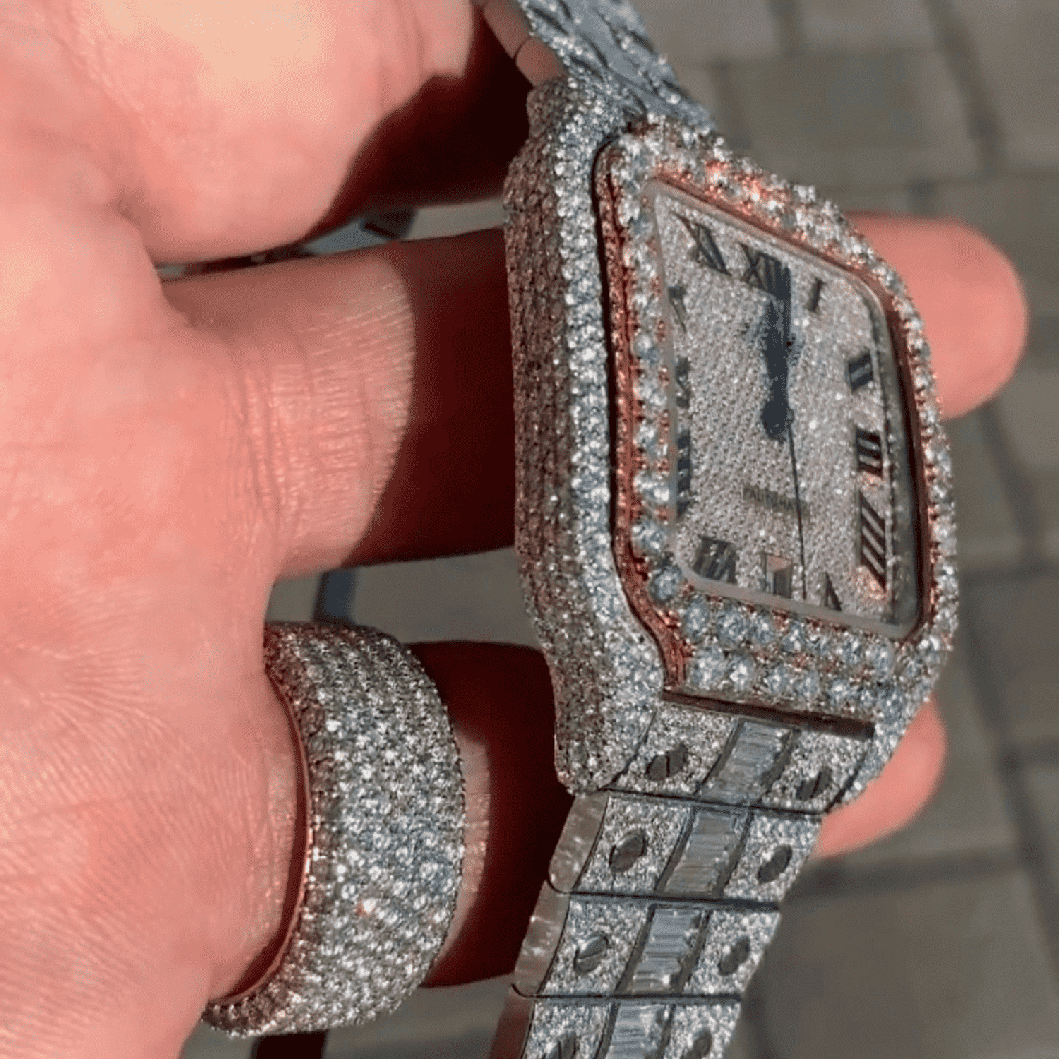 Luxury Moissanite Iced Out Automatic Watch with Diamond Detailing 4 Luxury Moissanite Iced Out Automatic Watch with Diamond Detailing - Image 4