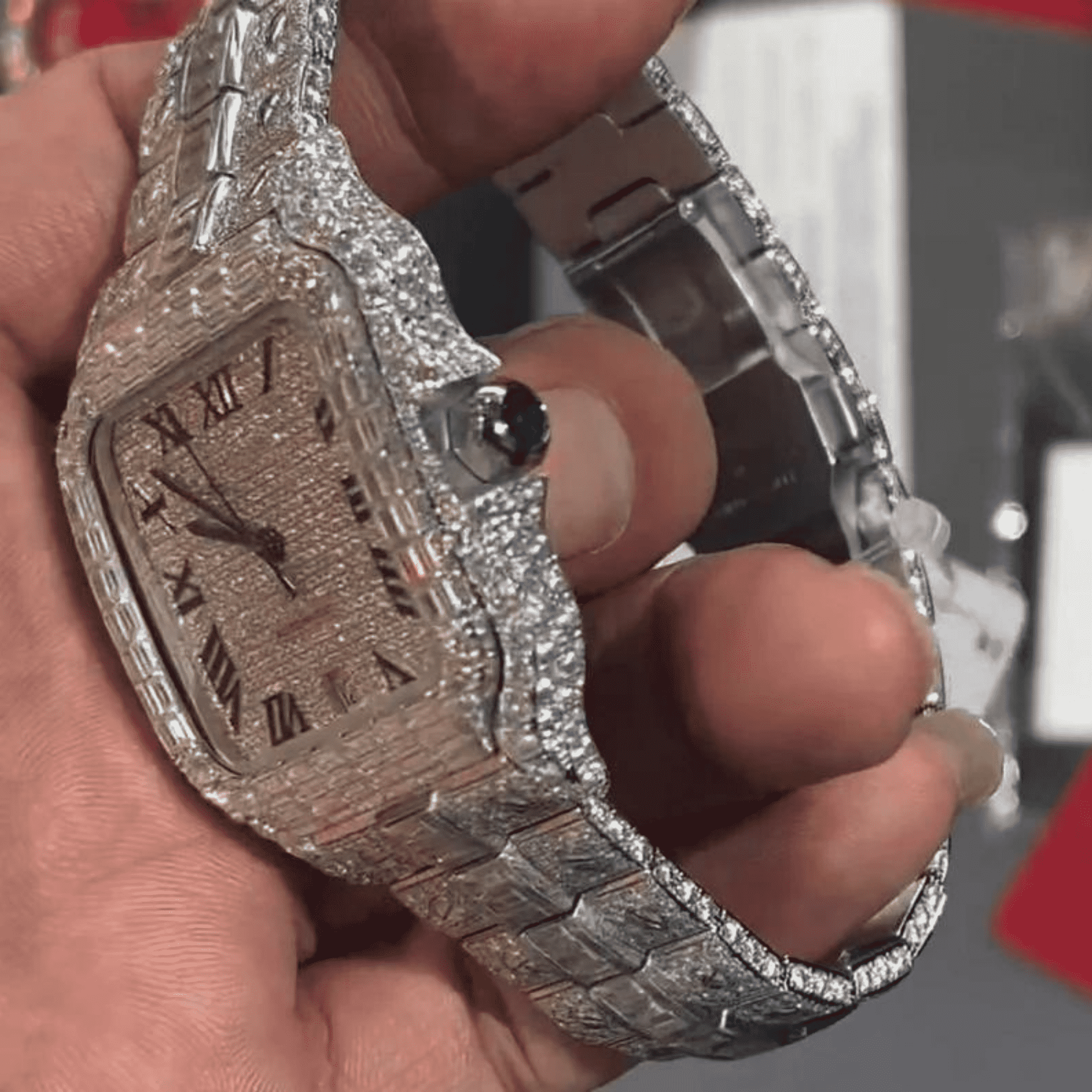 Moissanite Diamond Watch In Unique Style Fully Iced Out Watch 4 Moissanite Diamond Watch In Unique Style Fully Iced Out Watch - Image 4