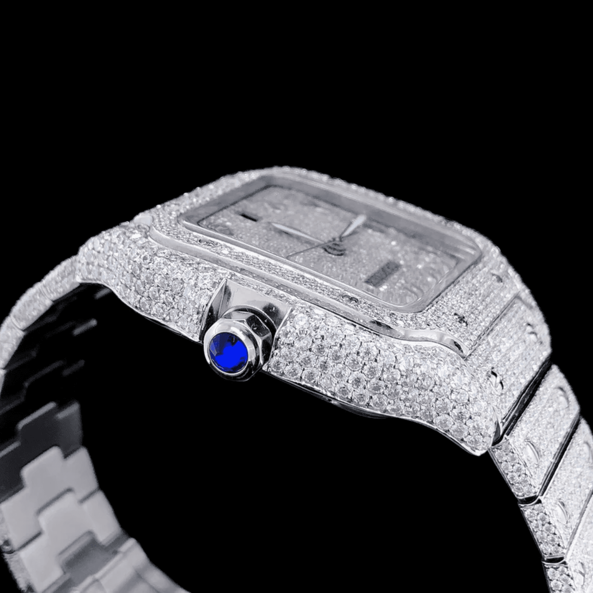 Stainless Steel Diamond-Cut VVS Moissanite Watch 3 Stainless Steel Diamond-Cut VVS Moissanite Watch - Image 3