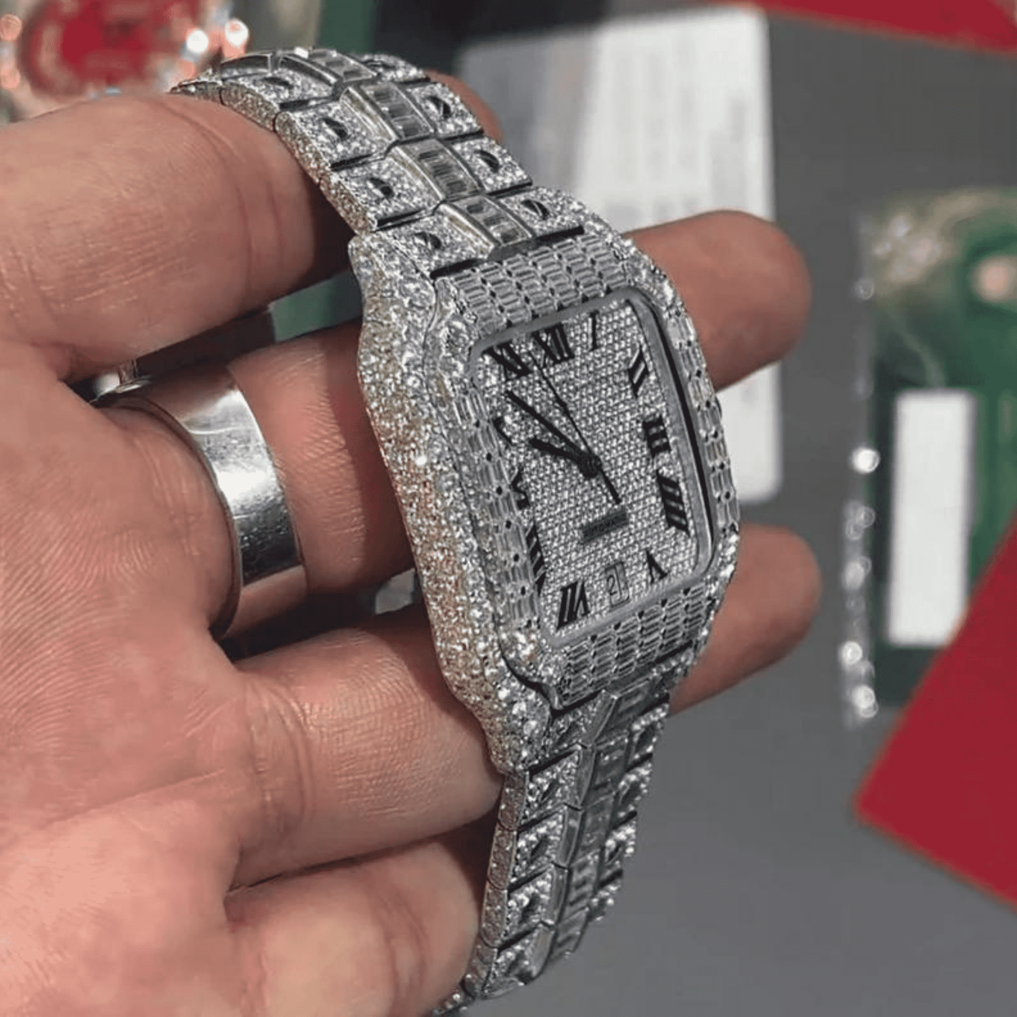 Moissanite Diamond Watch In Unique Style Fully Iced Out Watch 3 Moissanite Diamond Watch In Unique Style Fully Iced Out Watch - Image 3
