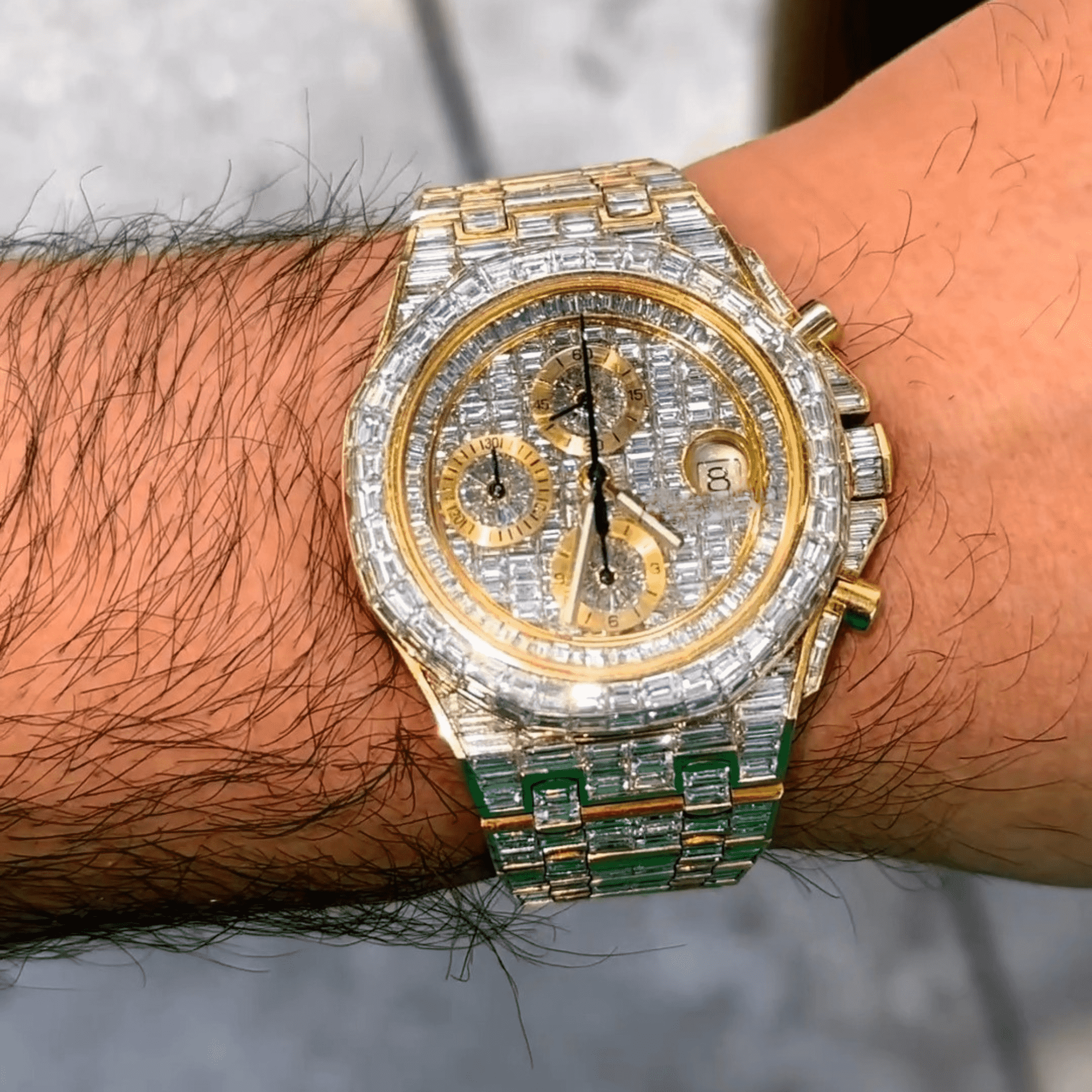 Moissanite Diamond Bust Down Automatic Watch Full Iced Out 1 Moissanite Diamond Bust Down Automatic Watch Full Iced Out