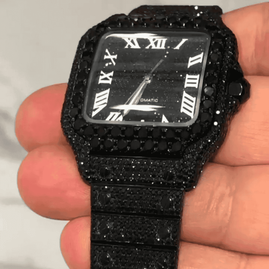 Iced Out VVS Moissanite Watch in Stainless Steel 3 Iced Out VVS Moissanite Watch in Stainless Steel - Image 3