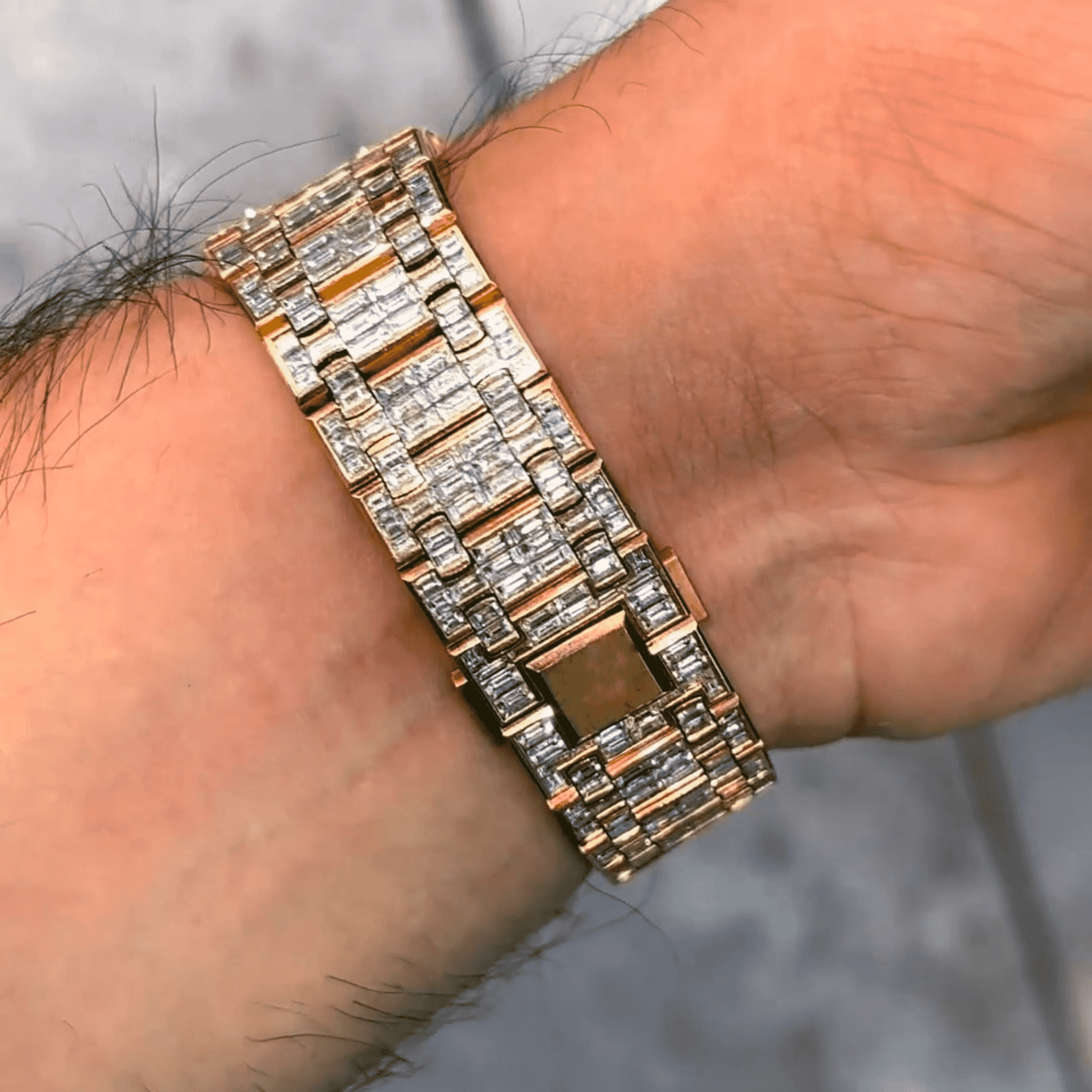 Moissanite Diamond Bust Down Automatic Watch Full Iced Out 3 Moissanite Diamond Bust Down Automatic Watch Full Iced Out - Image 3