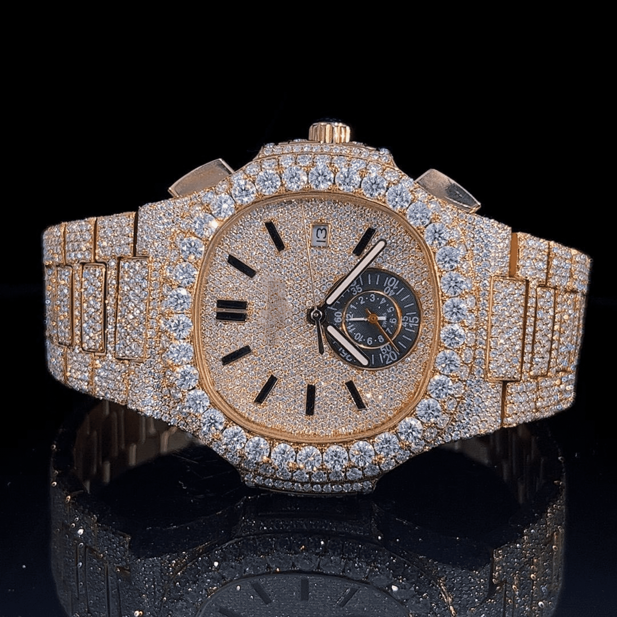 Iced Out Moissanite Diamond Automatic Bust Down Watch 2 Iced Out Moissanite Diamond Automatic Bust Down Watch - Image 2