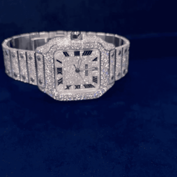 Iconic Roman Number Hip Hop Iced Out Moissanite Watch 1 Iconic Roman Number Hip Hop Iced Out Moissanite Watch