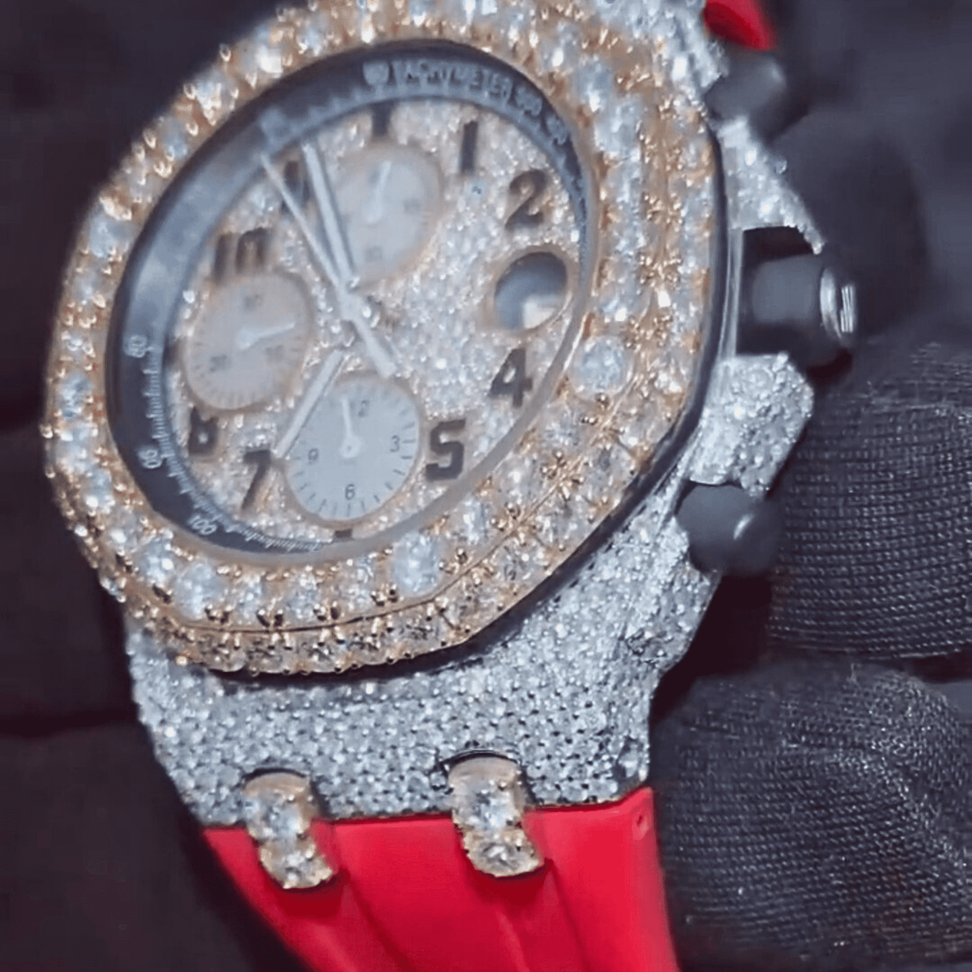 Full Iced Out Moissanite Watch with Soft Silicone Band 2 Full Iced Out Moissanite Watch with Soft Silicone Band - Image 2