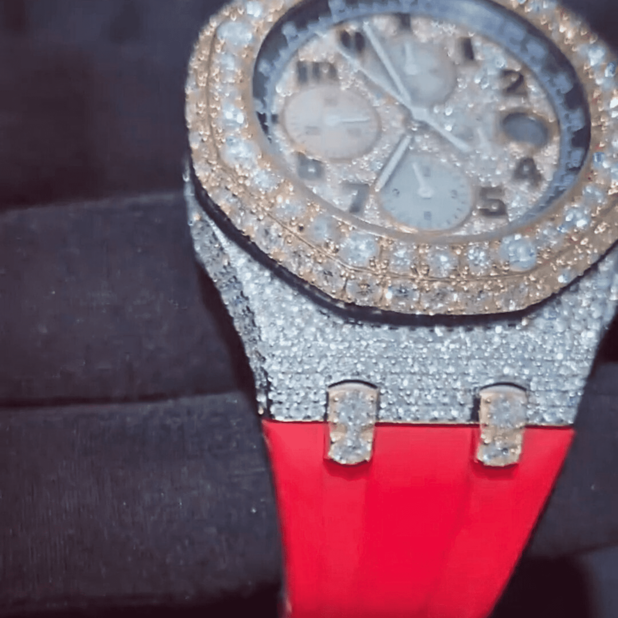 Full Iced Out Moissanite Watch with Soft Silicone Band 4 Full Iced Out Moissanite Watch with Soft Silicone Band - Image 4
