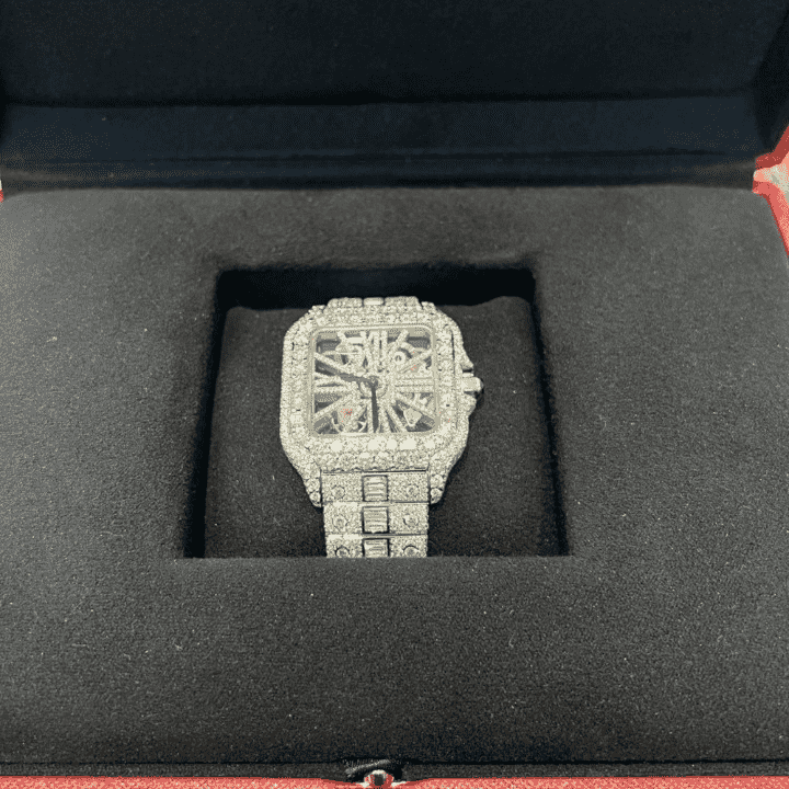 Premium Moissanite Watches Iced Out with Slim Dial for Men & Women 4 Premium Moissanite Watches Iced Out with Slim Dial for Men & Women - Image 4