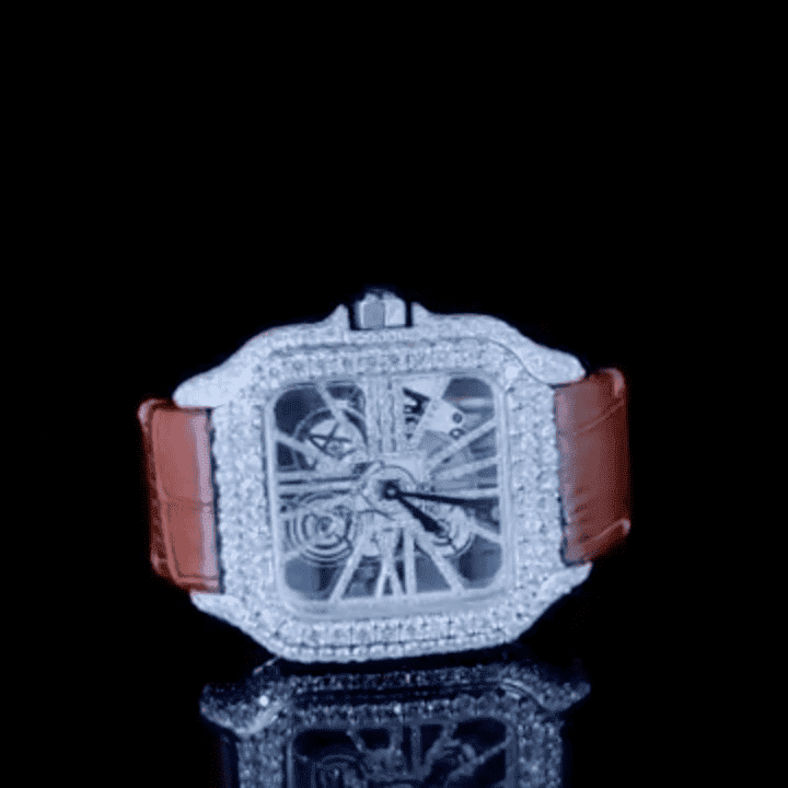 Hip Hop Bust Down Automatic Moissanite Watch 6 Hip Hop Bust Down Automatic Moissanite Watch - Image 6
