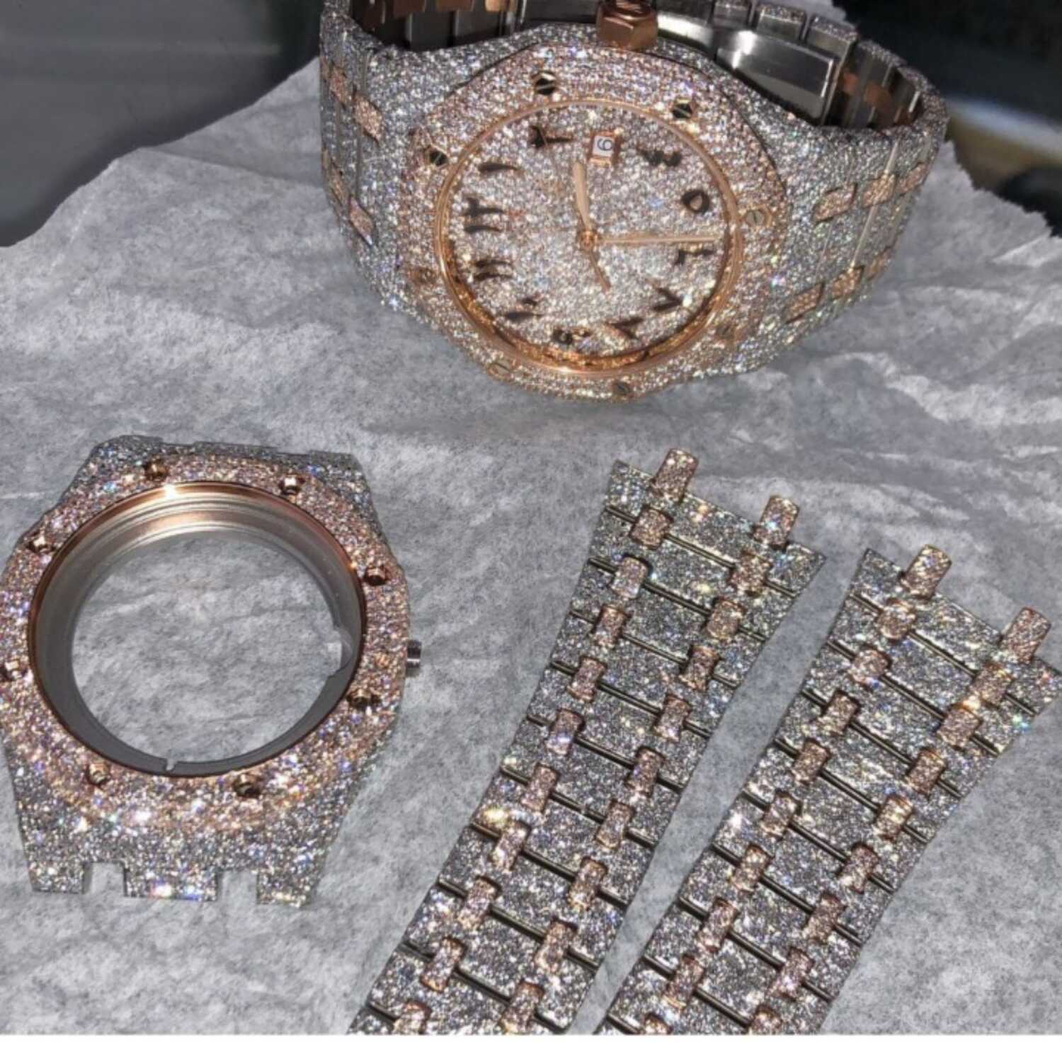 Iced Out Moissanite Watch Hip Hop Automatic Watch For Men 2 Iced Out Moissanite Watch Hip Hop Automatic Watch For Men - Image 2