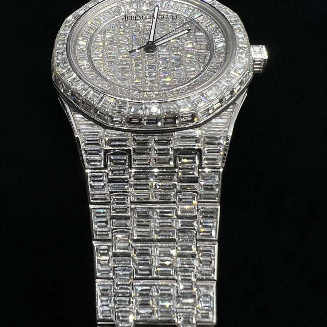 Heavy Frost Bust Down Iced Out Watches, Moissanite Watches 3 Iced Out Cartier Watches