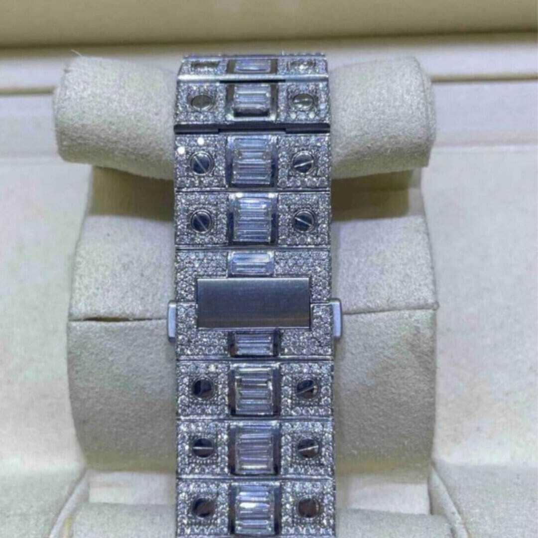 Fashion Iced Out Moissanite Watch in Stainless Steel 4 Fashion Iced Out Moissanite Watch in Stainless Steel - Image 4