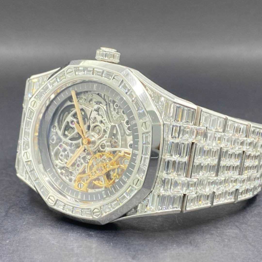 14K White Gold Plated 44MM Men’s Iced Out Watch 6 14K White Gold Plated 44MM Men’s Iced Out Watch - Image 6