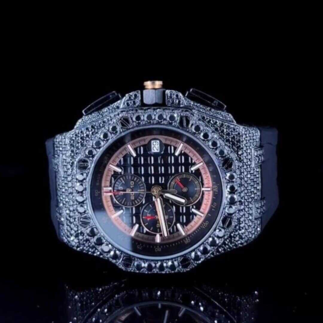 Premium Moissanite Iced Out Silicone Band Watch 4 Premium Moissanite Iced Out Silicone Band Watch - Image 4