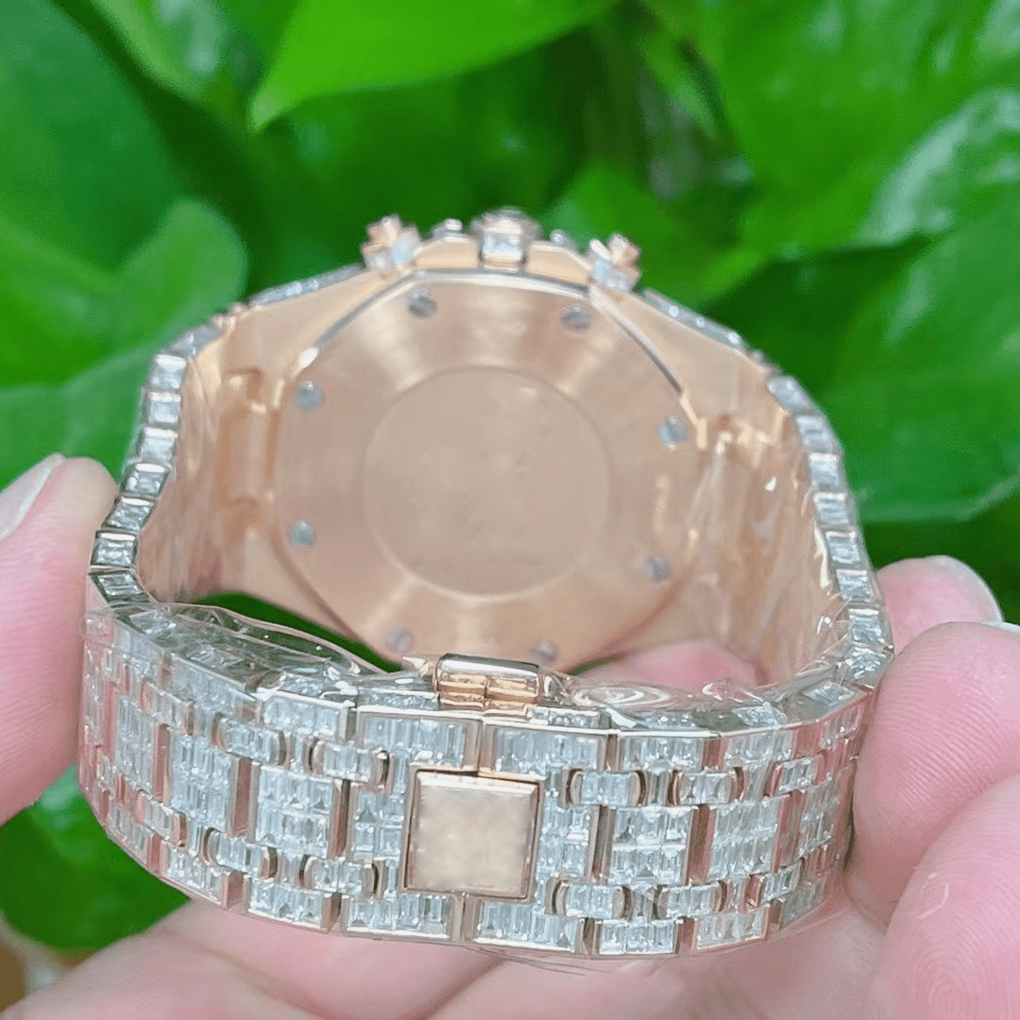 Bold 44MM Men’s Iced Out Watch in 14K White Gold Plating 5 Bold 44MM Men’s Iced Out Watch in 14K White Gold Plating - Image 5