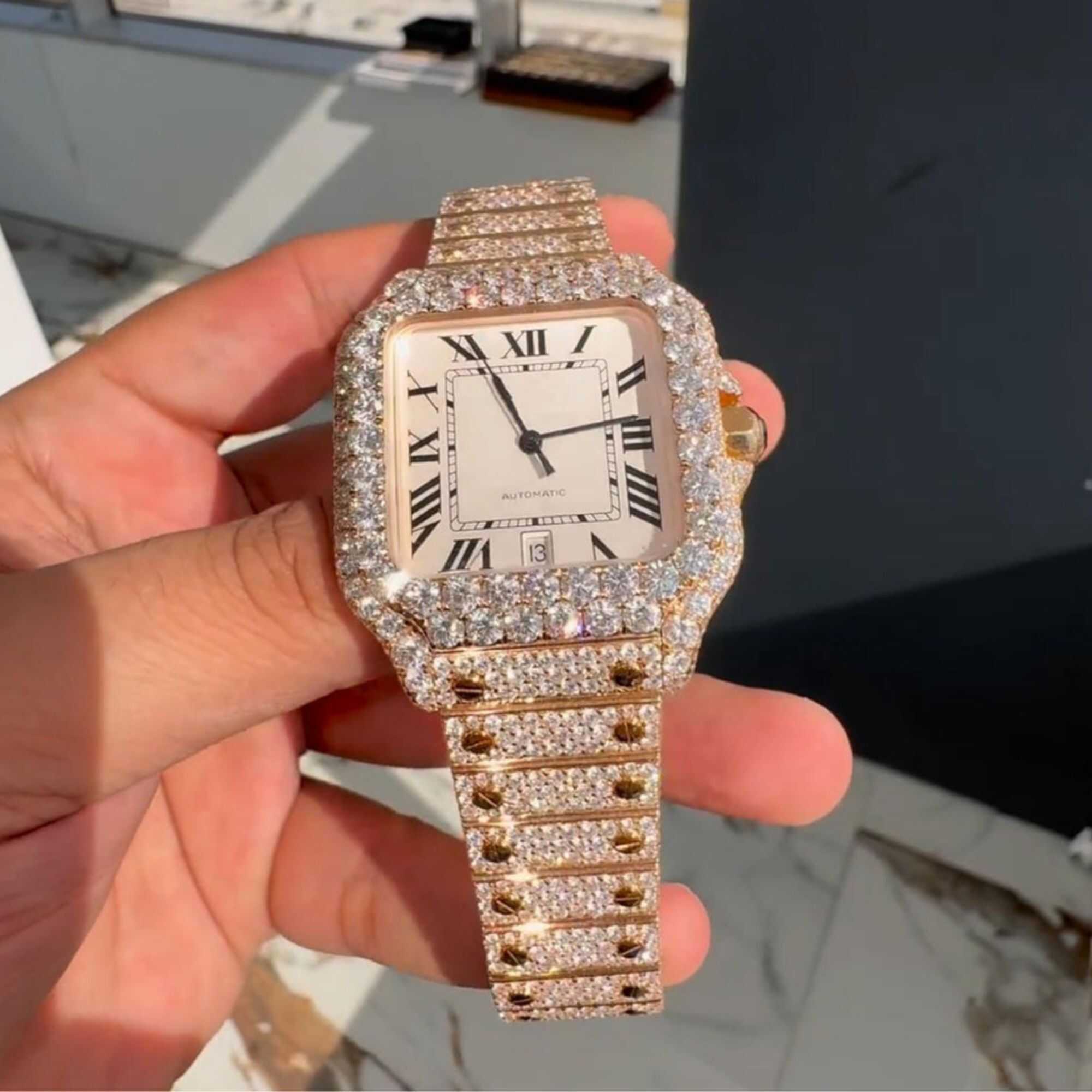 Iced Out Moissanite Watches with Full Stainless Steel Design 4 Iced Out Moissanite Watches with Full Stainless Steel Design - Image 4