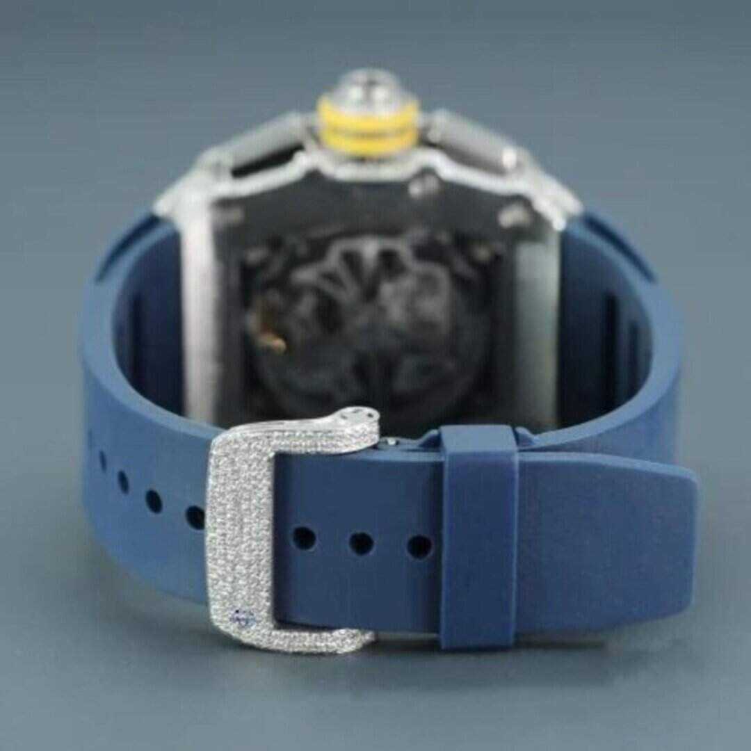 Moissanite Diamond Iced Out Silicone Band Watch 4 Moissanite Diamond Iced Out Silicone Band Watch - Image 4