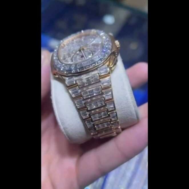 Automatic Bust Down Moissanite Chronograph Watch 1 Automatic Bust Down Moissanite Chronograph Watch