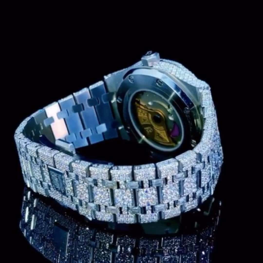 White Gold Plated Bust Down Moissanite Watch 3 White Gold Plated Bust Down Moissanite Watch - Image 3