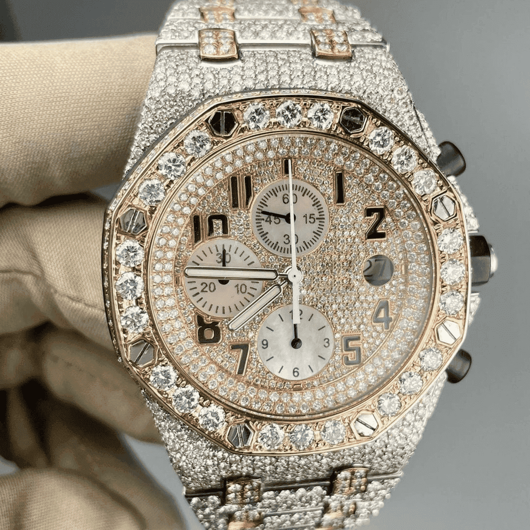 Iced Out Diamond Moissanite Watch 1 Iced Out Diamond Moissanite Watch
