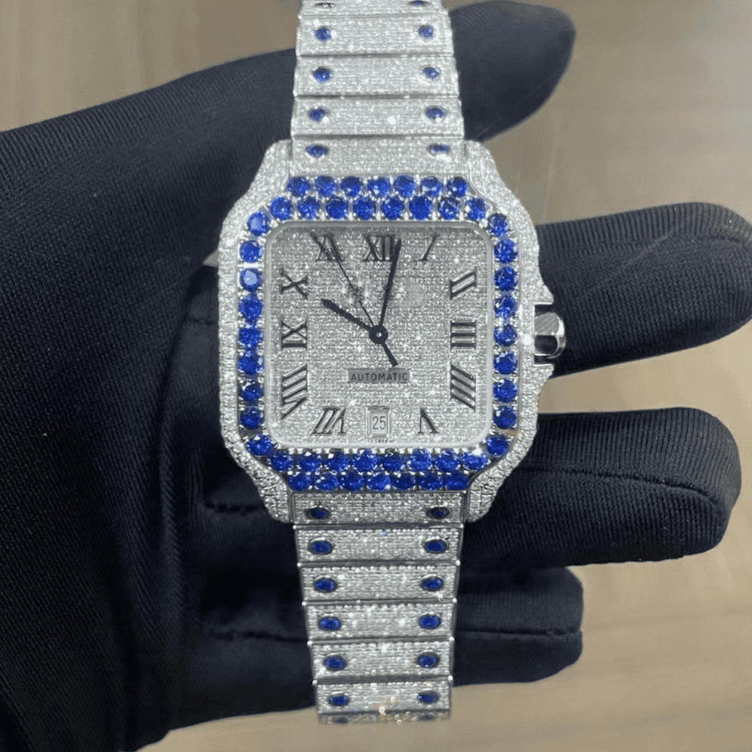 Diamond Moissanite Watch Full Iced Out Luxury Timepiece 5 Diamond Moissanite Watch Full Iced Out Luxury Timepiece - Image 5