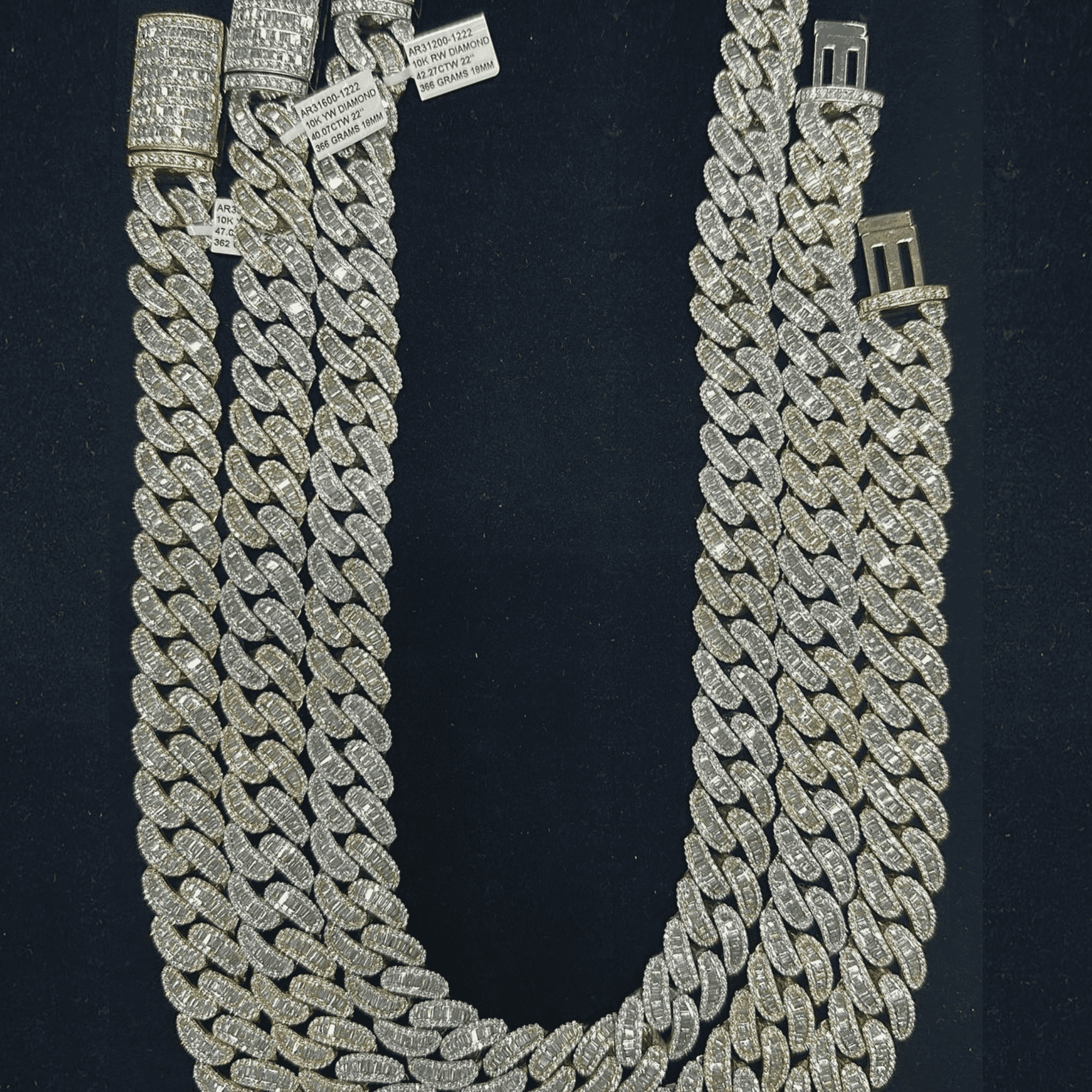 350 Grms 18mm 10k Gold Moissanite Mens Cuban Link Chain 2 18 mm Cuban Link Chain