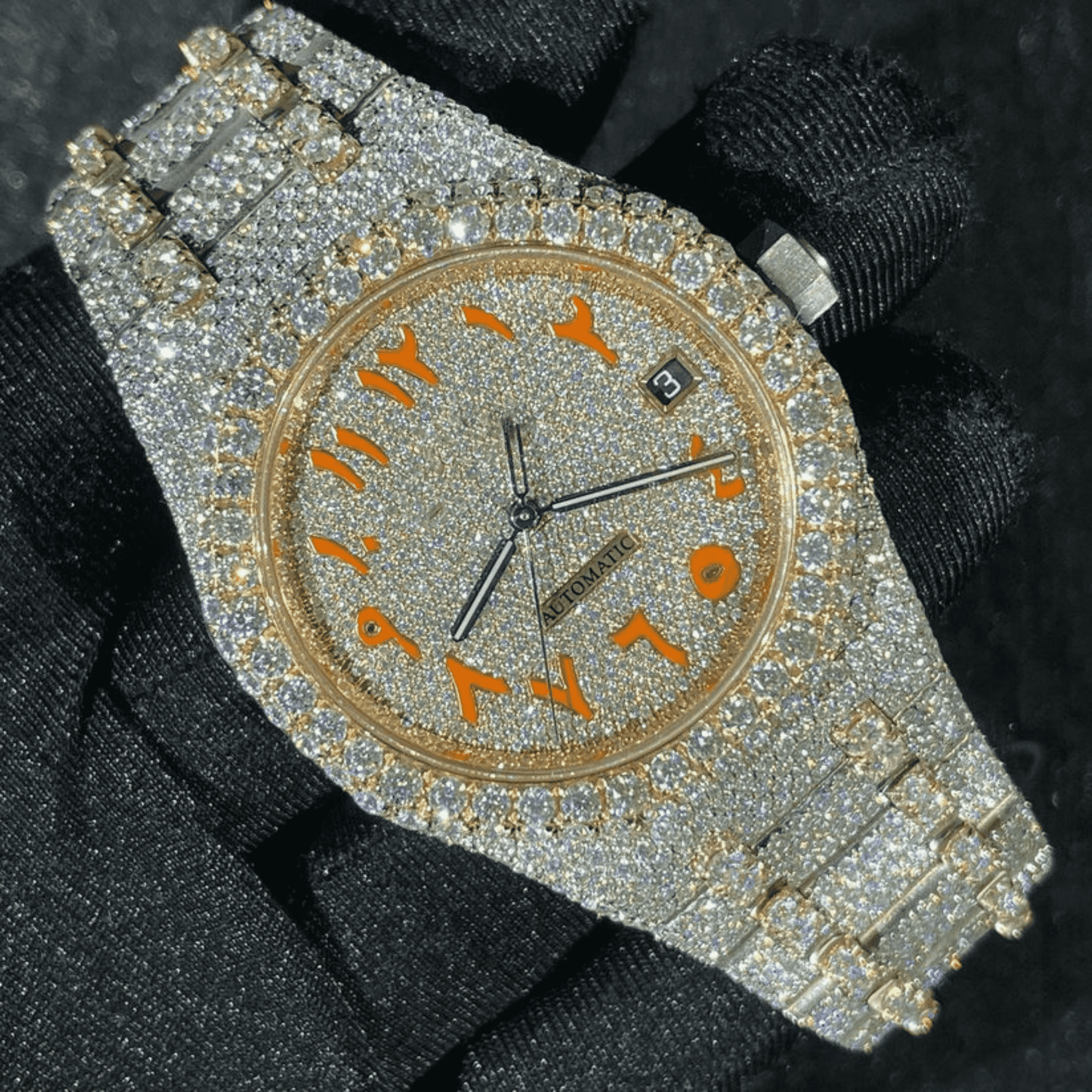 VVS1 Moissanite Watch with Diamond Tester Proof and Full Iced Luxury 1 VVS1 Moissanite Watch with Diamond Tester Proof and Full Iced Luxury