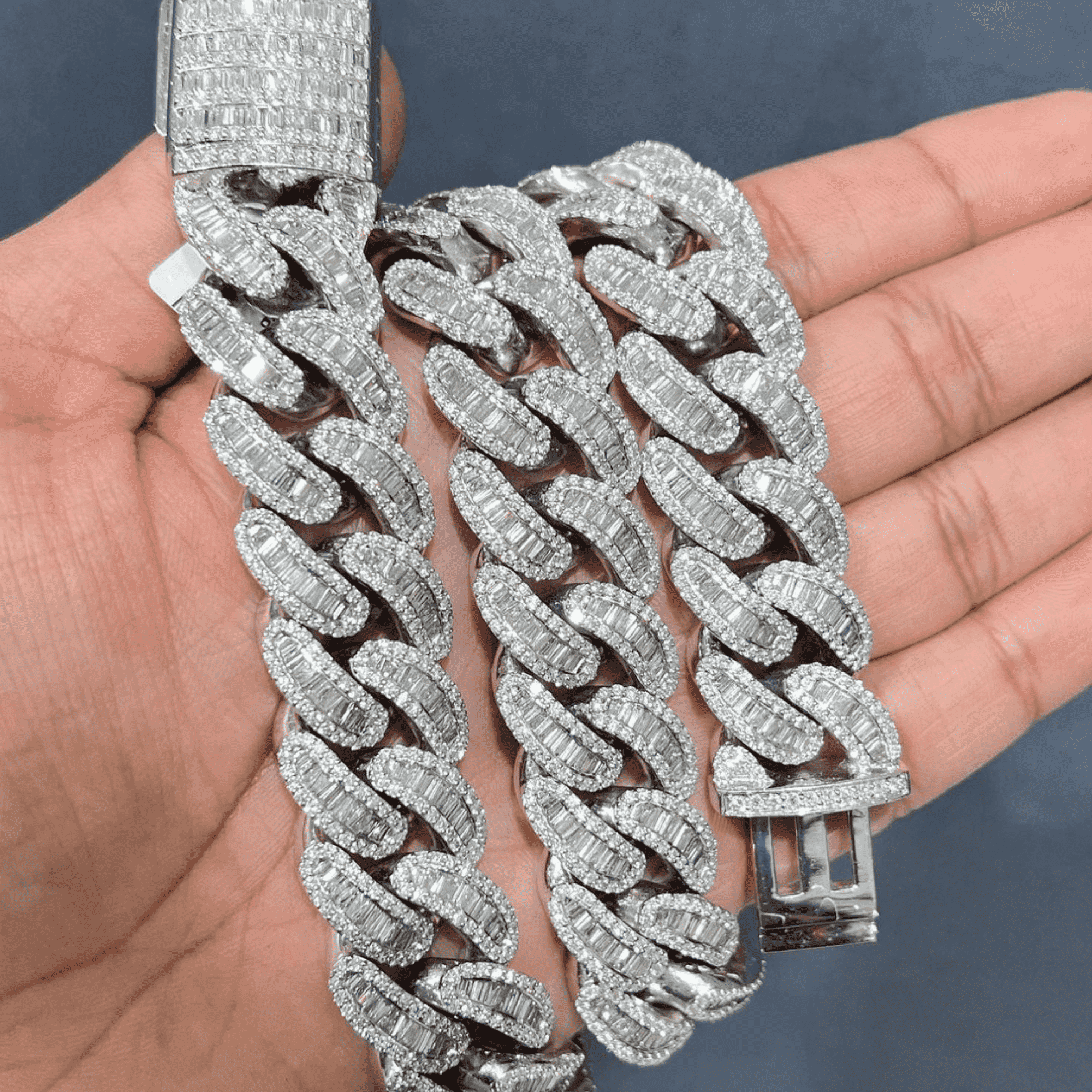 20mm Eye-Catching Moissanite Chains in Silver for Men & Women 1 20 mm Cuban Link Chain