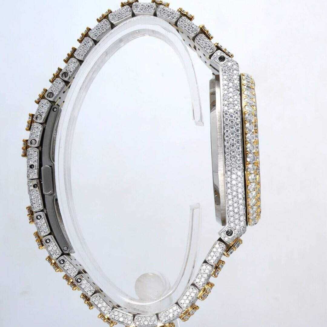 44MM Men’s White Gold Iced Out Watch | Luxury Shine 2 44MM Men’s White Gold Iced Out Watch | Luxury Shine - Image 2